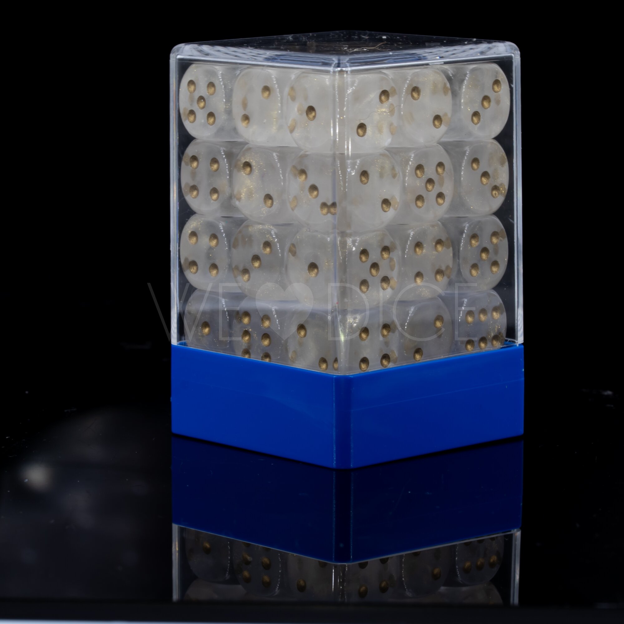 Translucent gold dust / gold 12mm D6 Dice Set  (36Pcs)