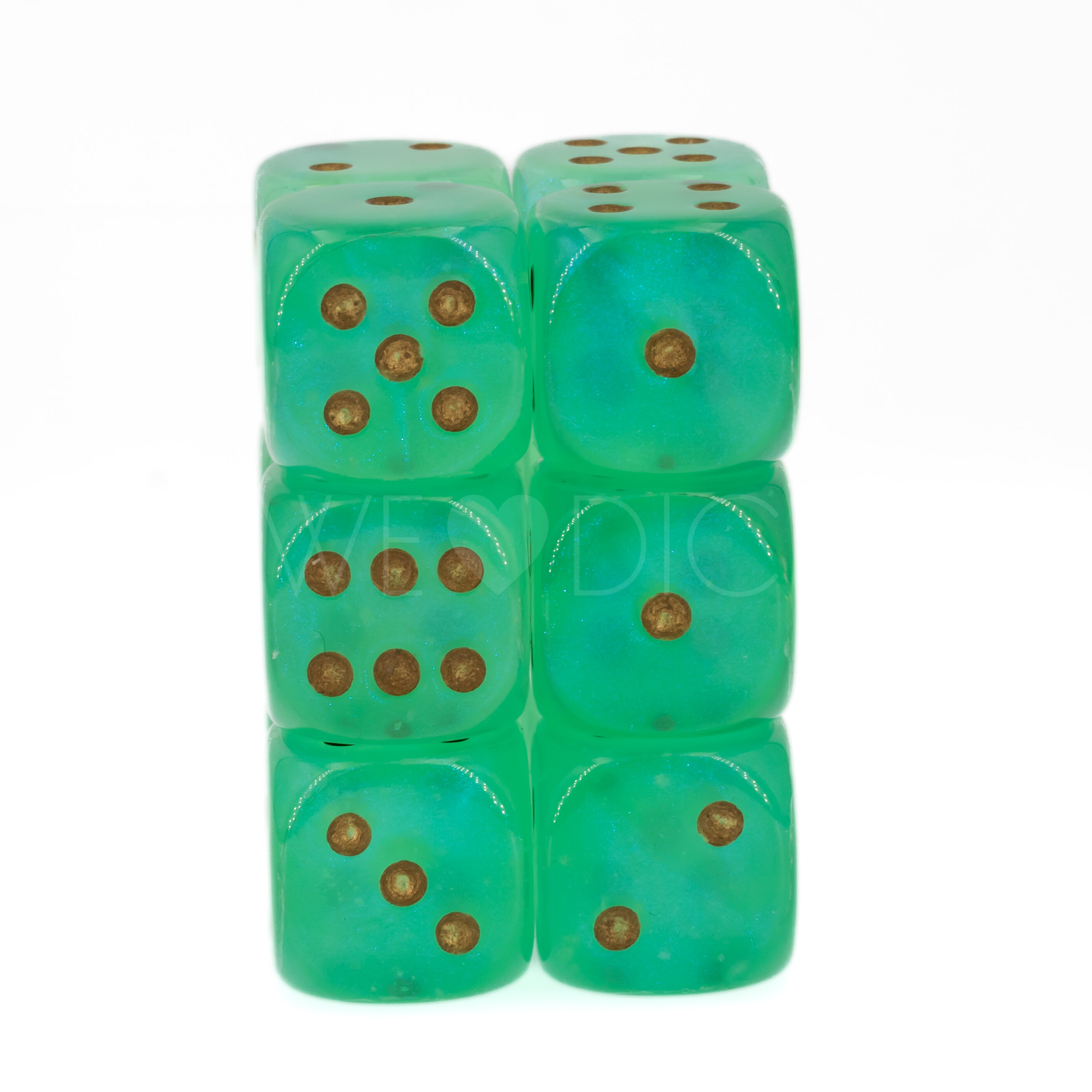 Marble  Oxi-Copper™ / weiss 16mm W6 Würfel Set (12 Würfel)