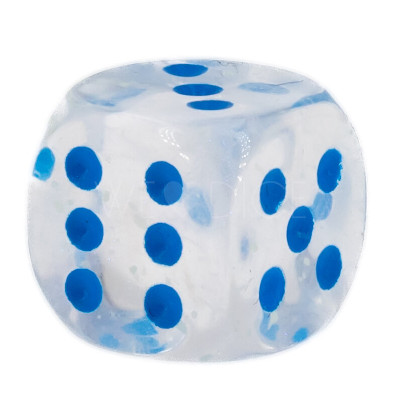 Borealis® Icicle™ / hellblau 12mm W6 Würfel mit Punkten (1 Stück)