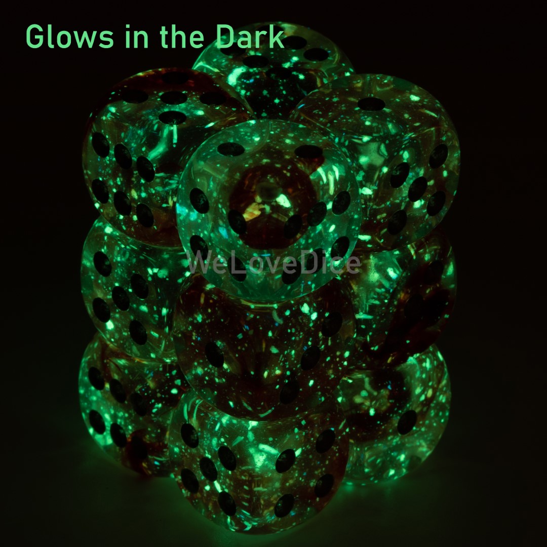 Nebula® Rot / silber 16mm W6 Würfel Set (12 Würfel)