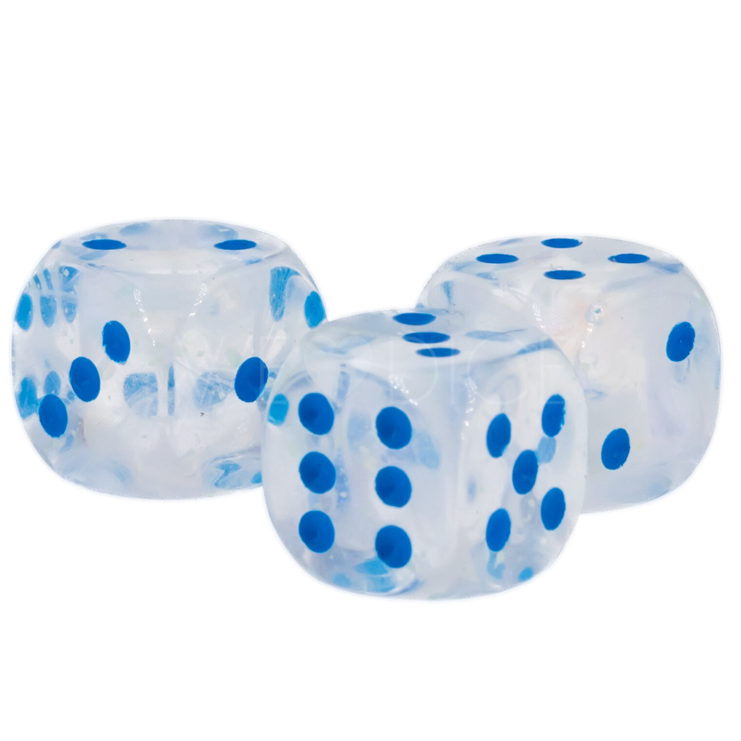 Borealis® Icicle™ / hellblau 12mm W6 Würfel mit Punkten (1 Stück)