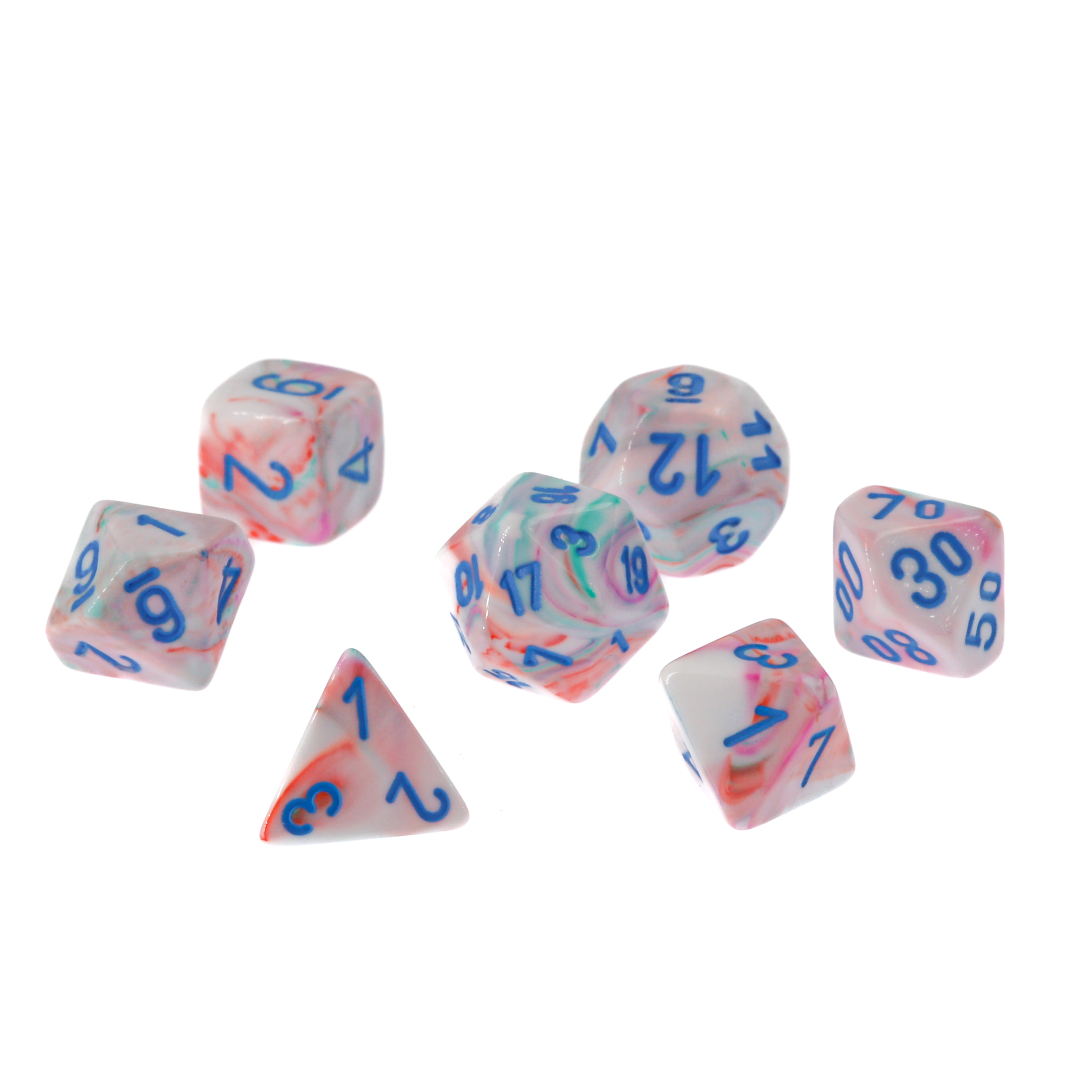 Festive® Mini-hedral Polyhedral Pop Art / blue 7-DieSet