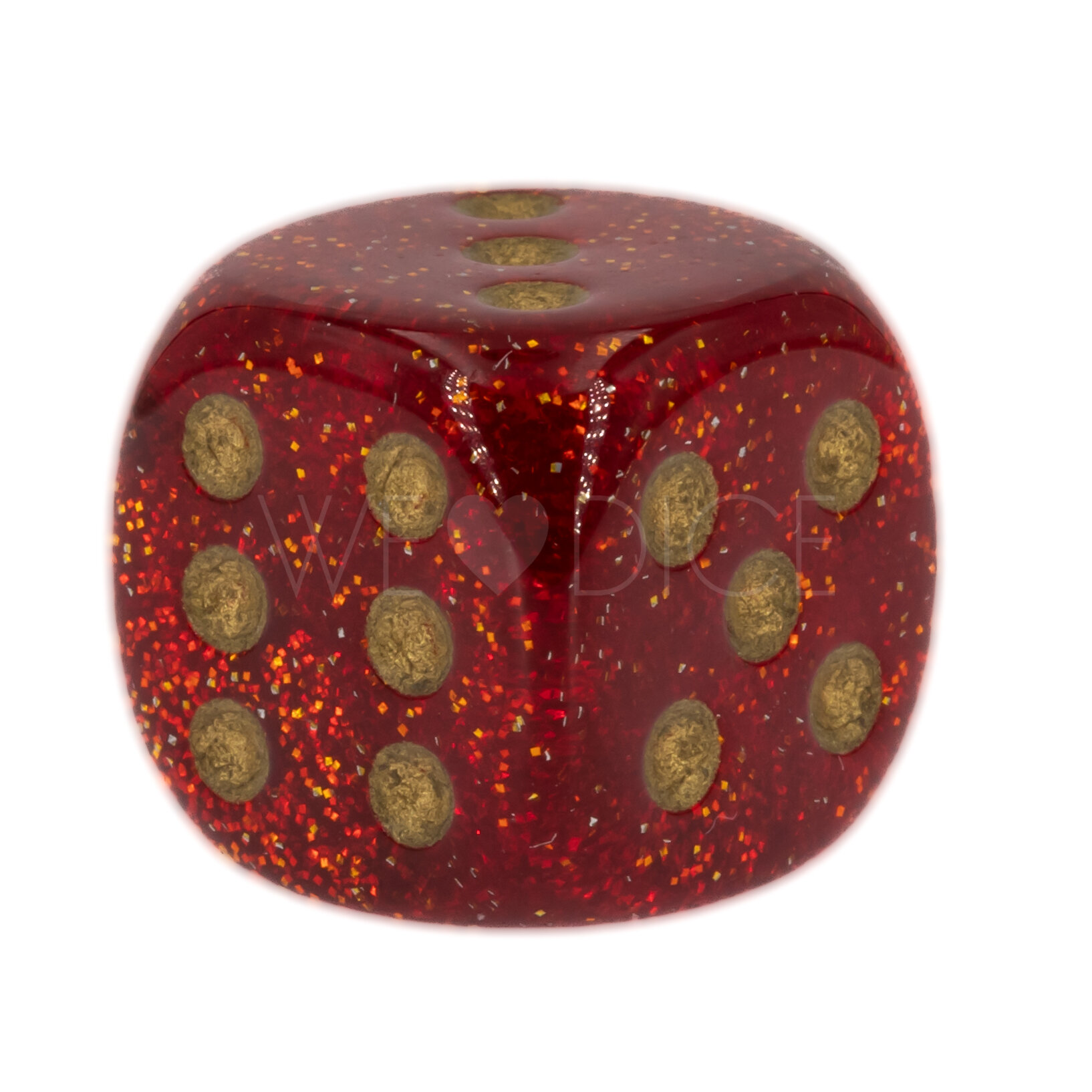 Glitter Ruby / Gold 16mm