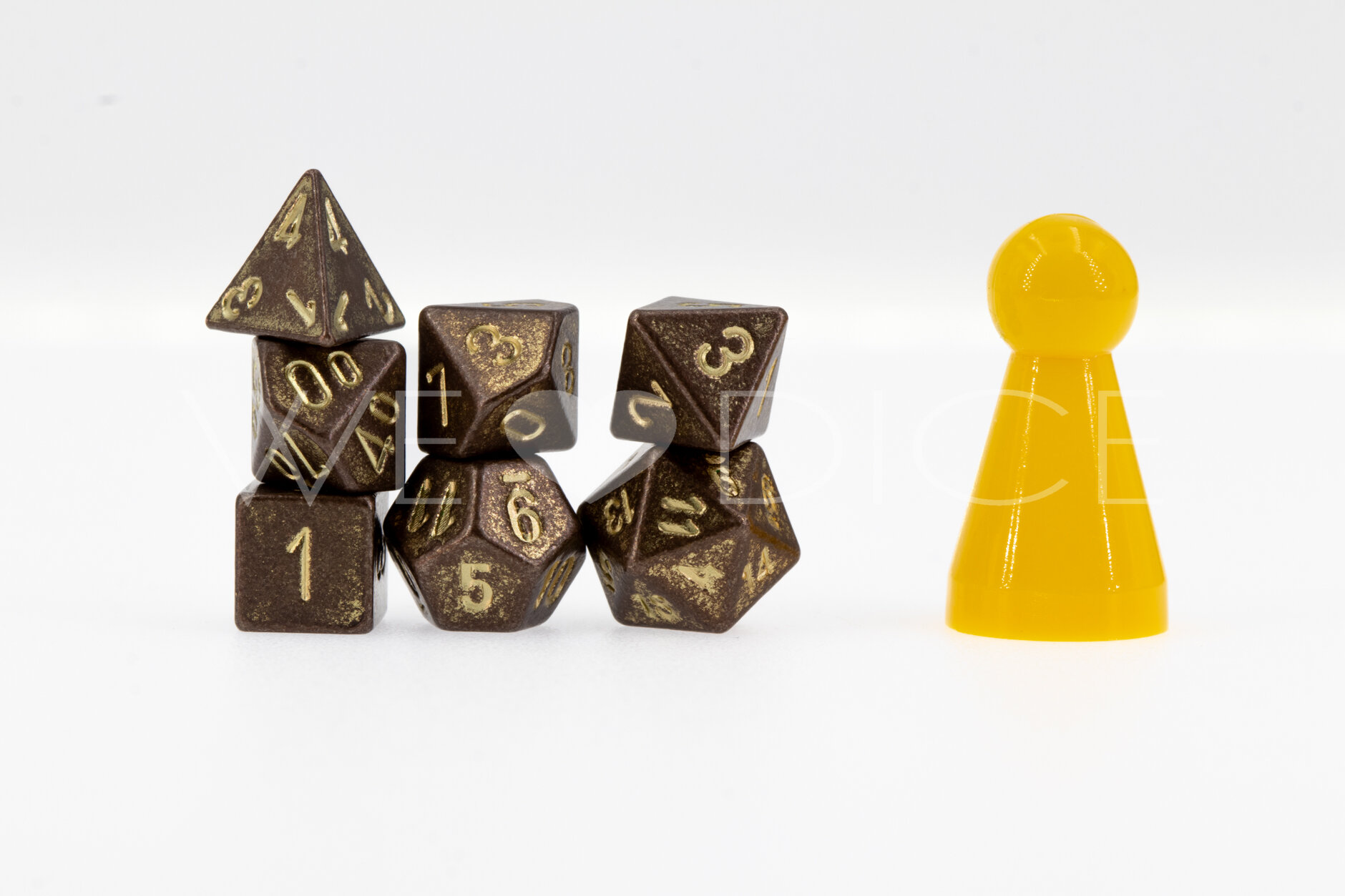 Mini-Metall dice  - Dwarven Gold - 7  Pcs set