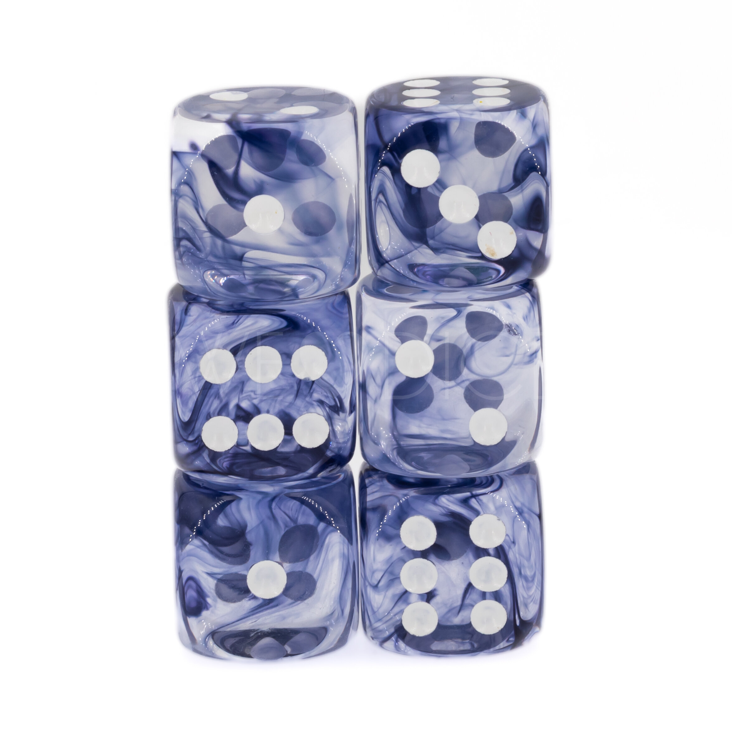 Nebula® Schwarz / weiß 16mm W6 Würfel Set (12 Würfel)