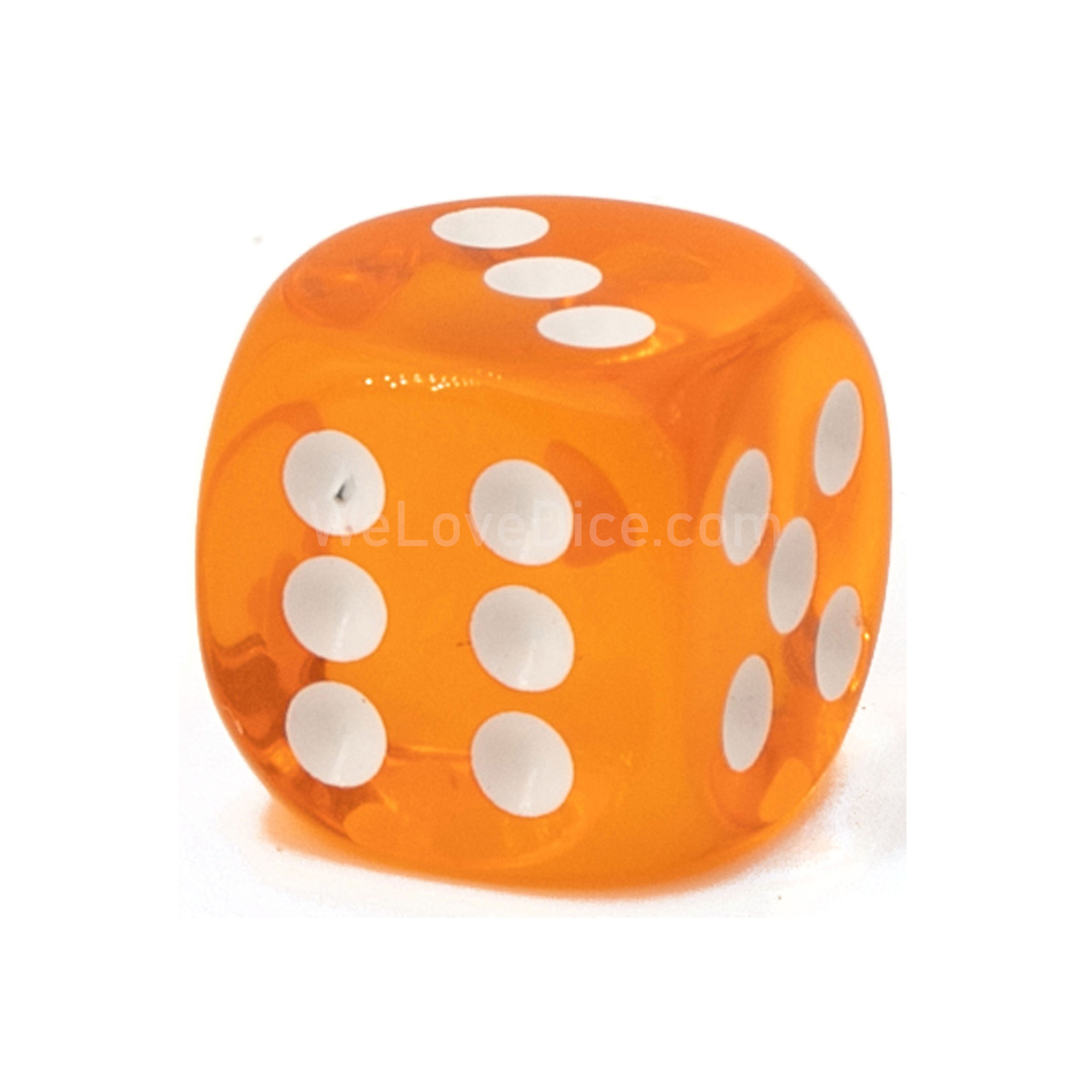 18mm W6 Würfel in orange / weiß