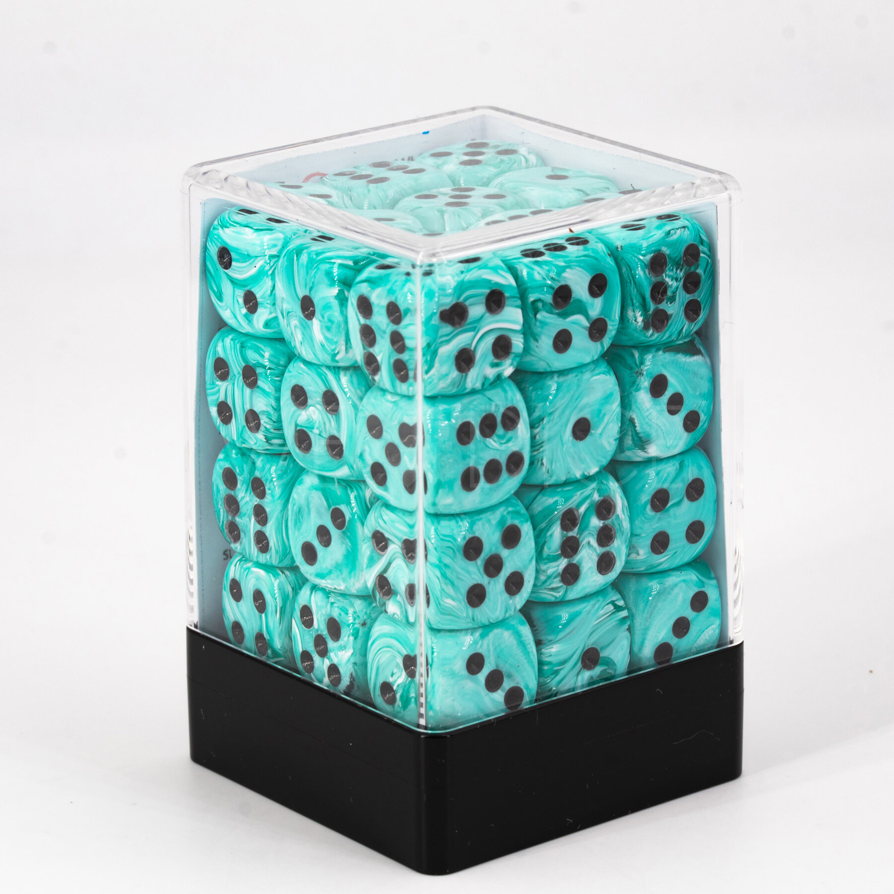 Marmor ice cream türkis / schwarz 12mm W6 Set (36 Stück)