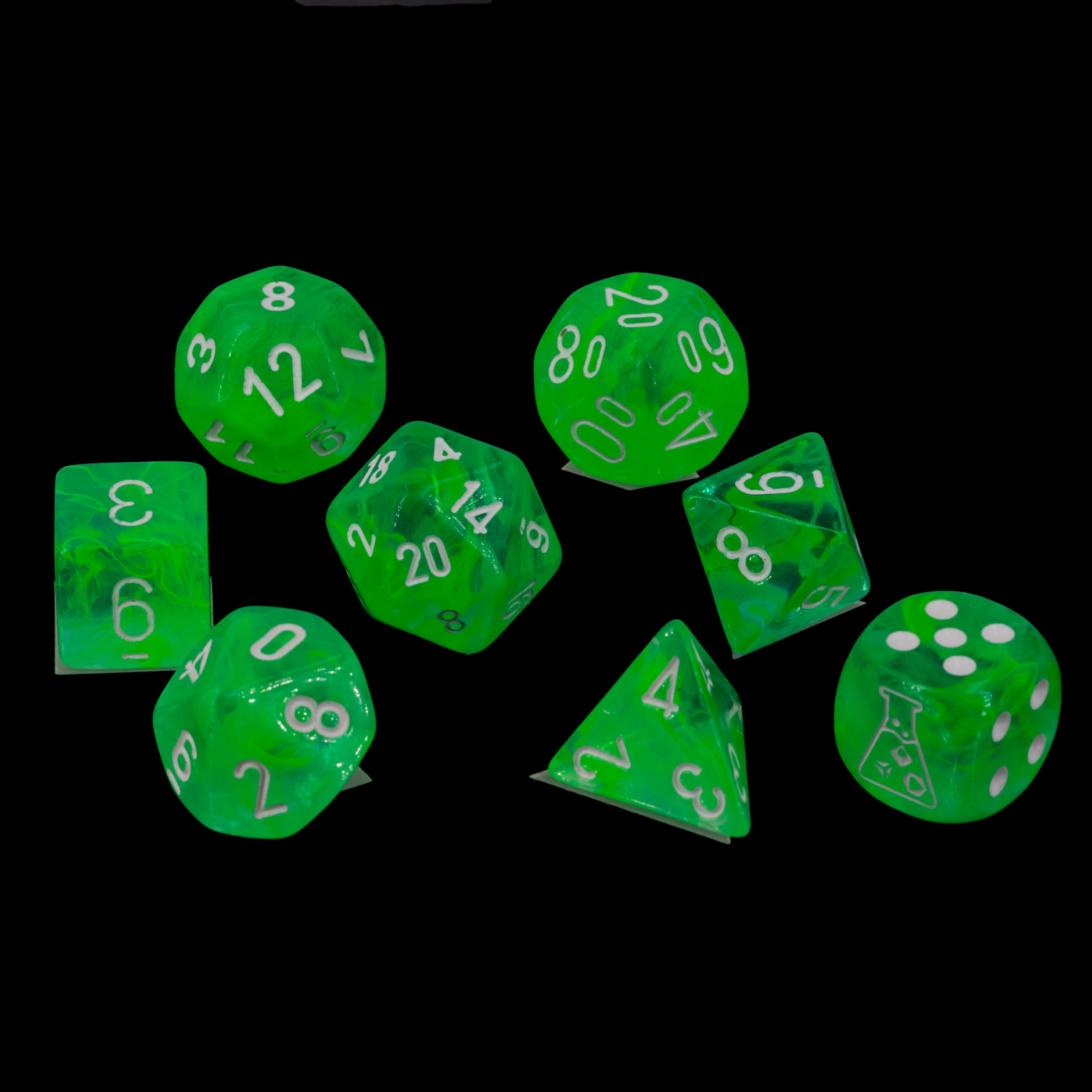 LabDice Nebula® Gelatinous™ / weiss  Set 8 Stück