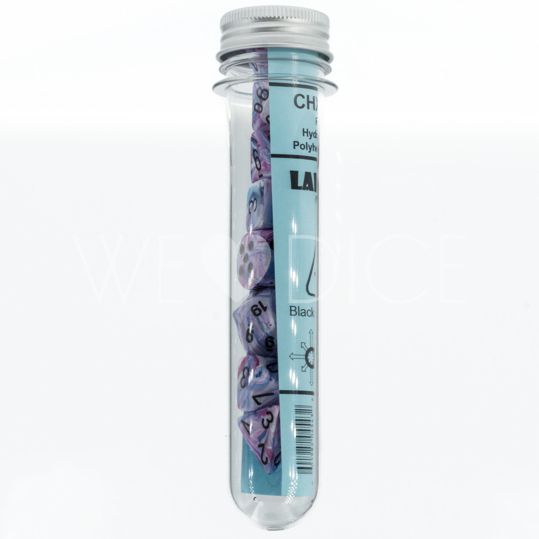 LabDice Festive® Hydrangea/black  Set 8 Stück