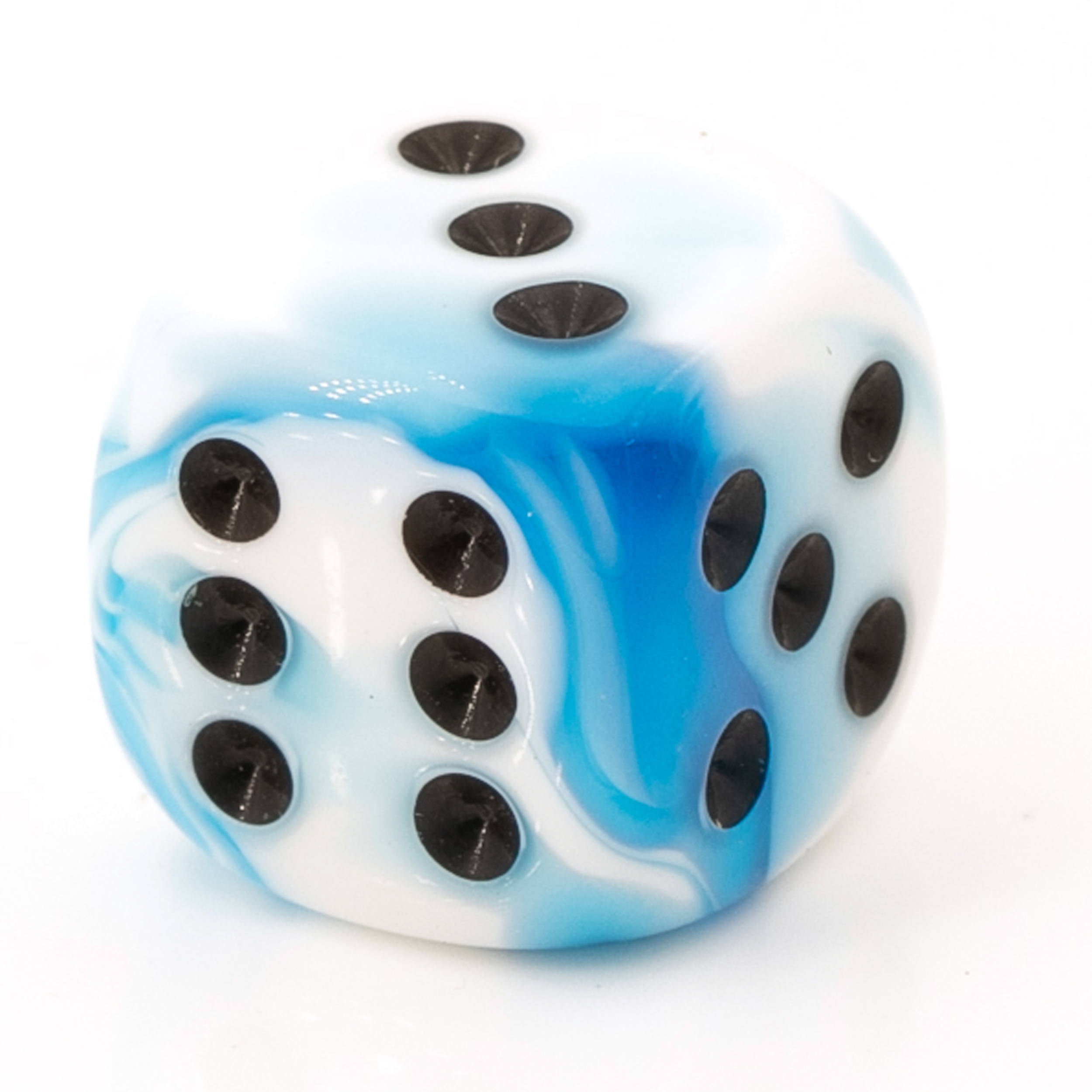 16mm W6 Würfel in weiß blau / schwarz