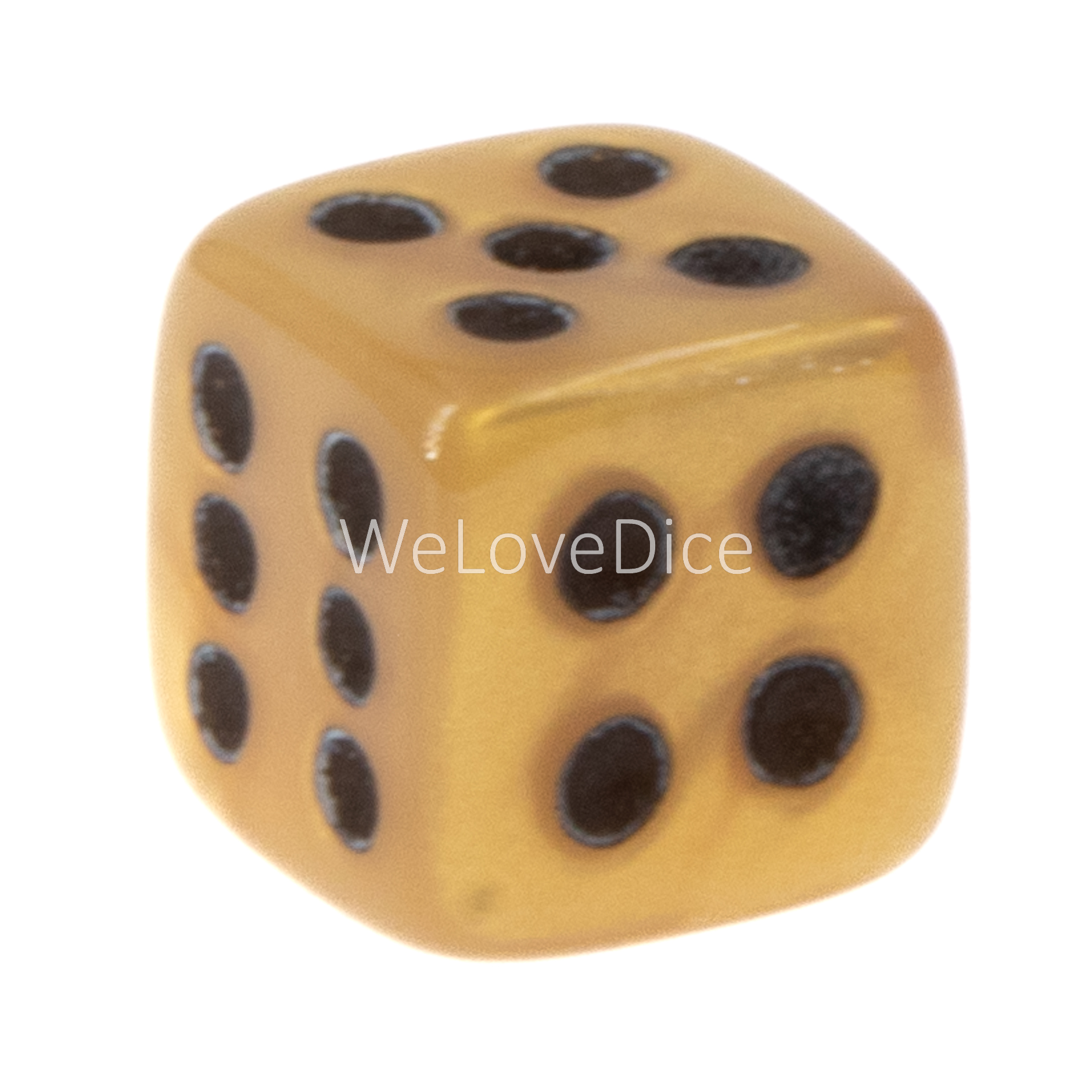 7mm  D6 Dice in golden color / black Silk