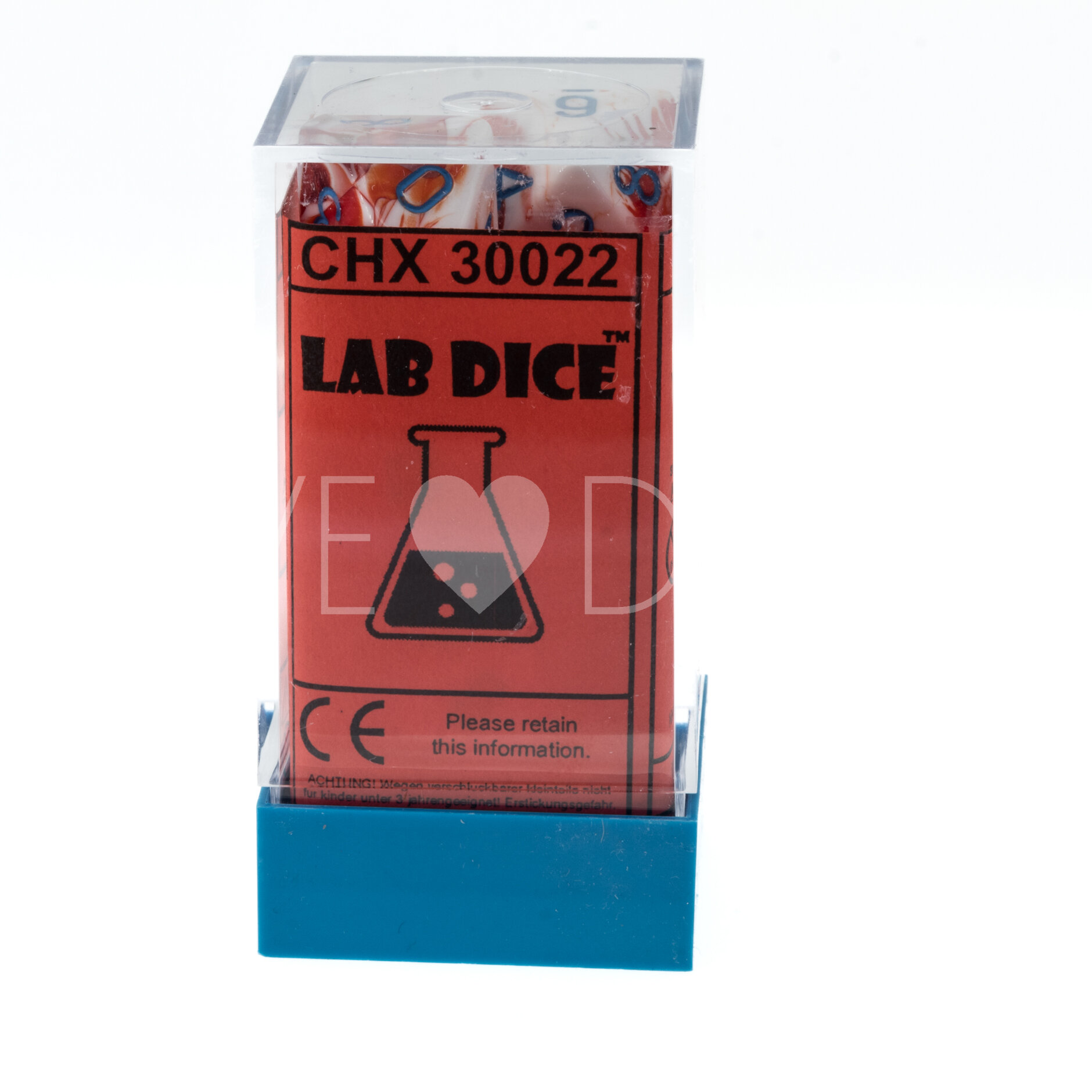 LabDice Gemini® Red-White/blue  Set 7 Stück