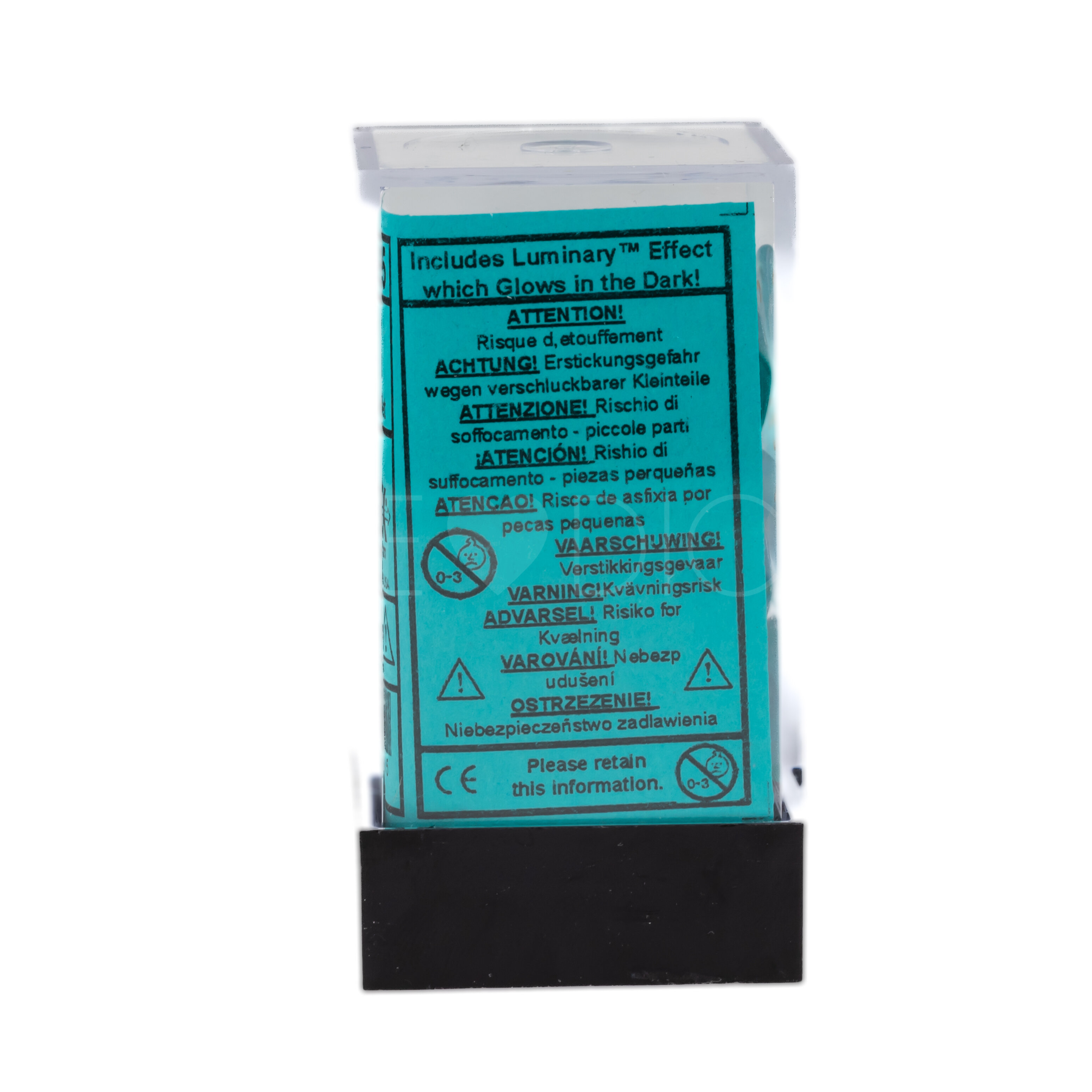 Borealis® Polyhedral Blaugrün / Gold 7-Würfel Set