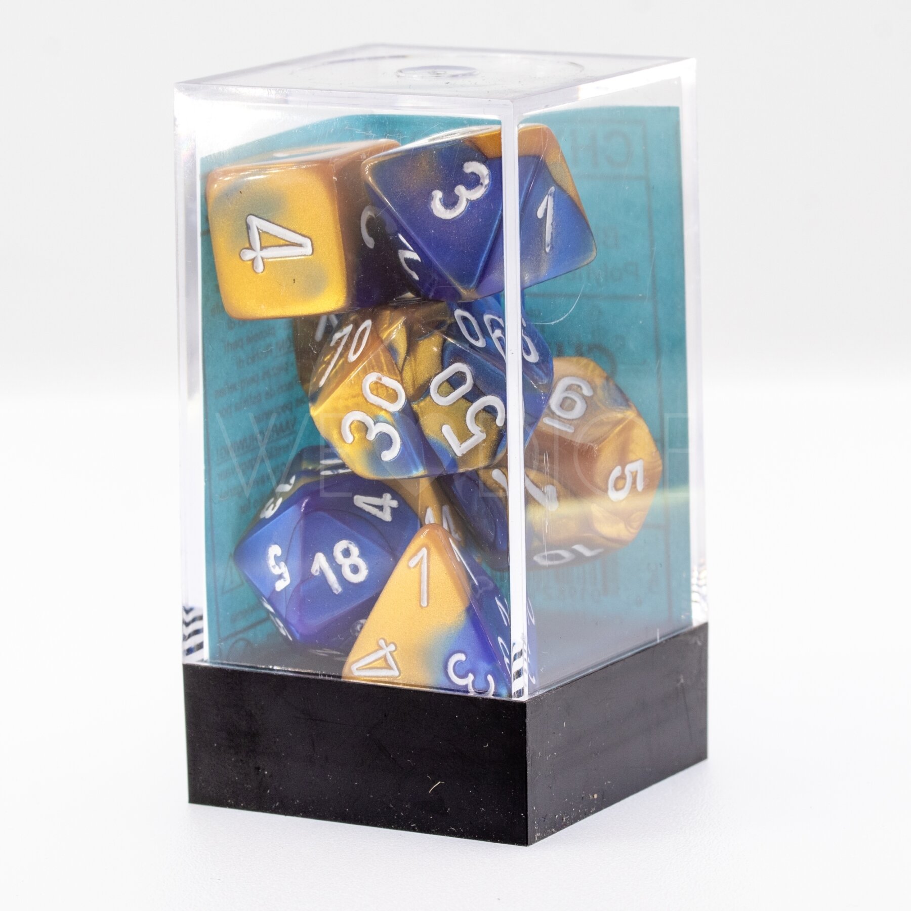 Gemini® Polyhedral Blau-Gold / weiß 7-Würfel Set