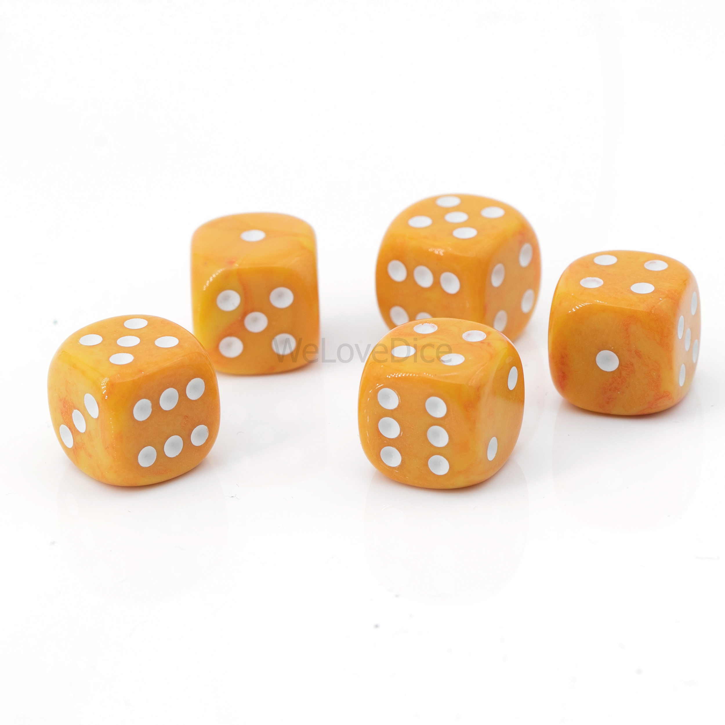 16mm W6 Würfel in gelb / weiß