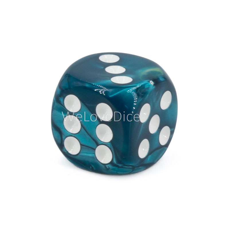 16mm  D6 Dice in petrol / white
