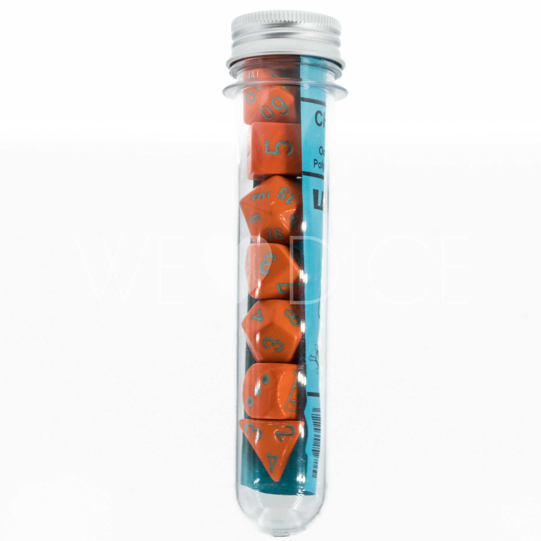 LabDice Heavy Orange/turqoise  Set 8 Stück