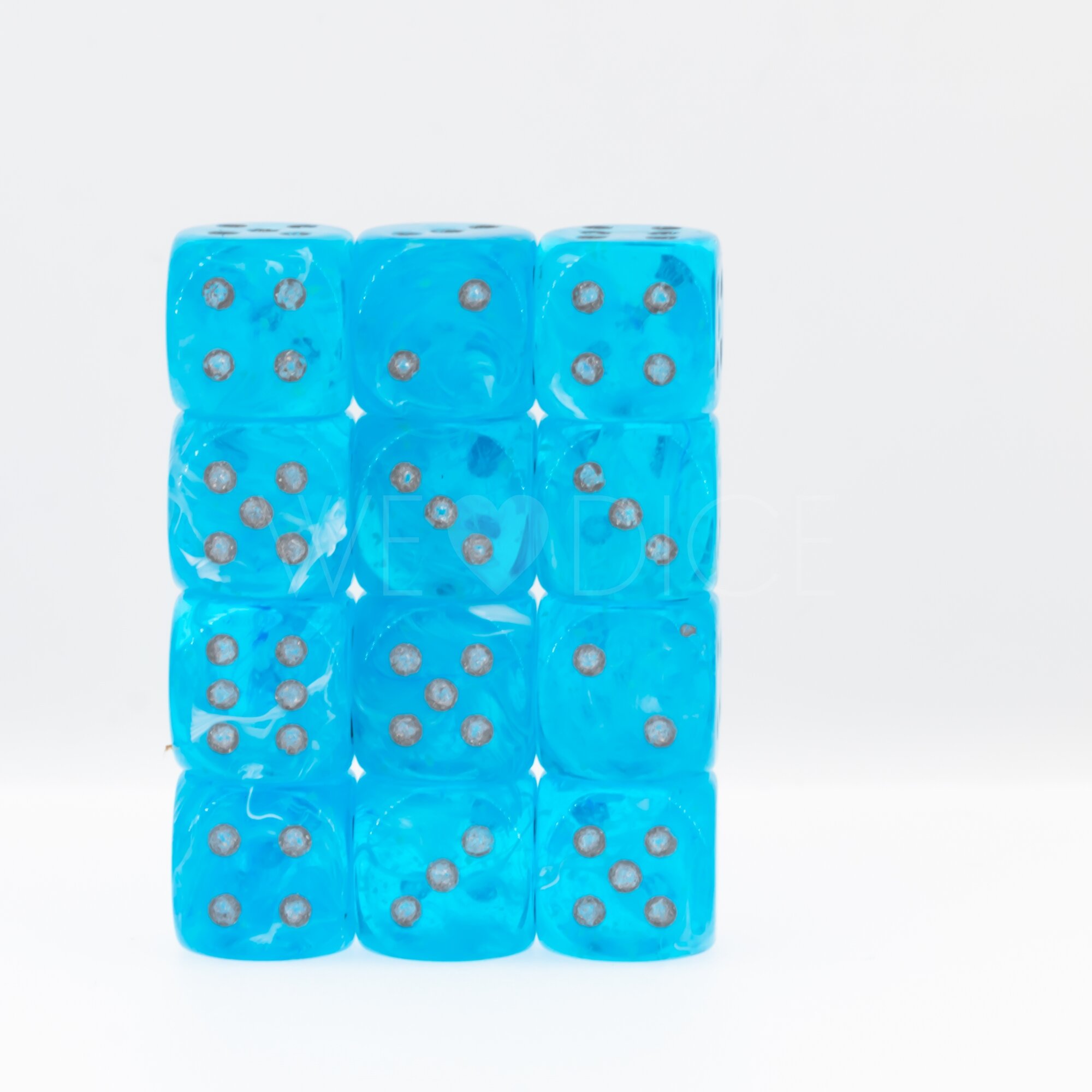 Luminary™ Himmel / silber 12mm W6 Würfel Set (36 Würfel)