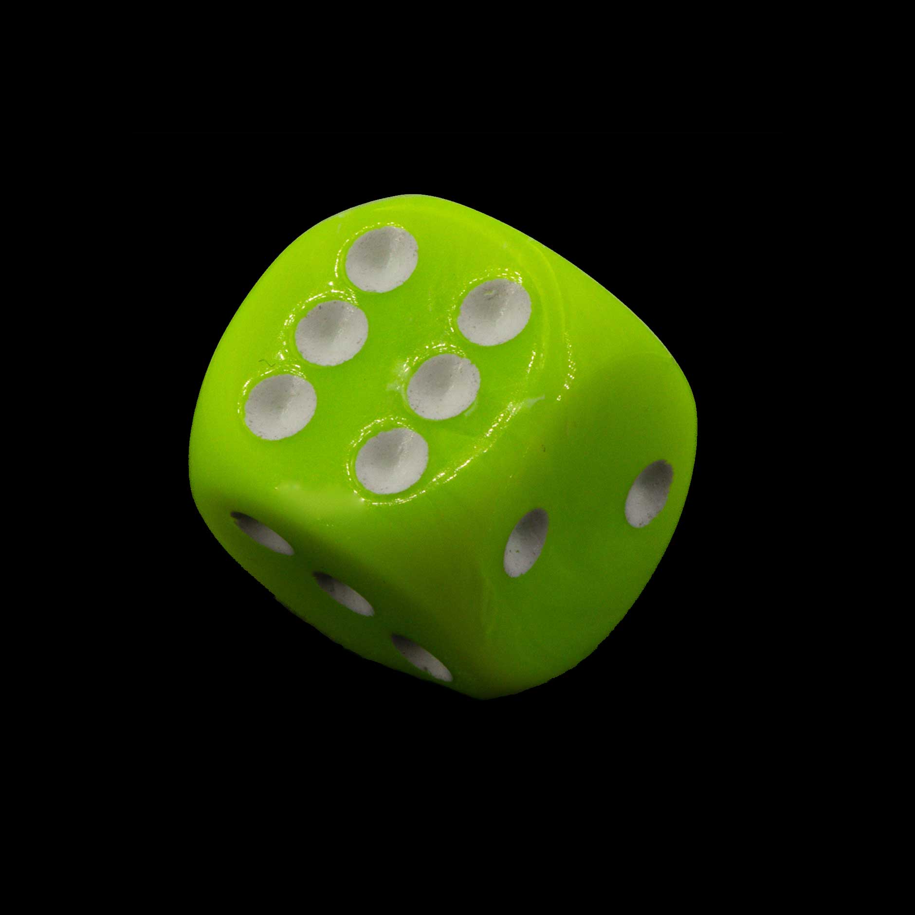 16mm W6 Würfel in Limettengelb / weiss