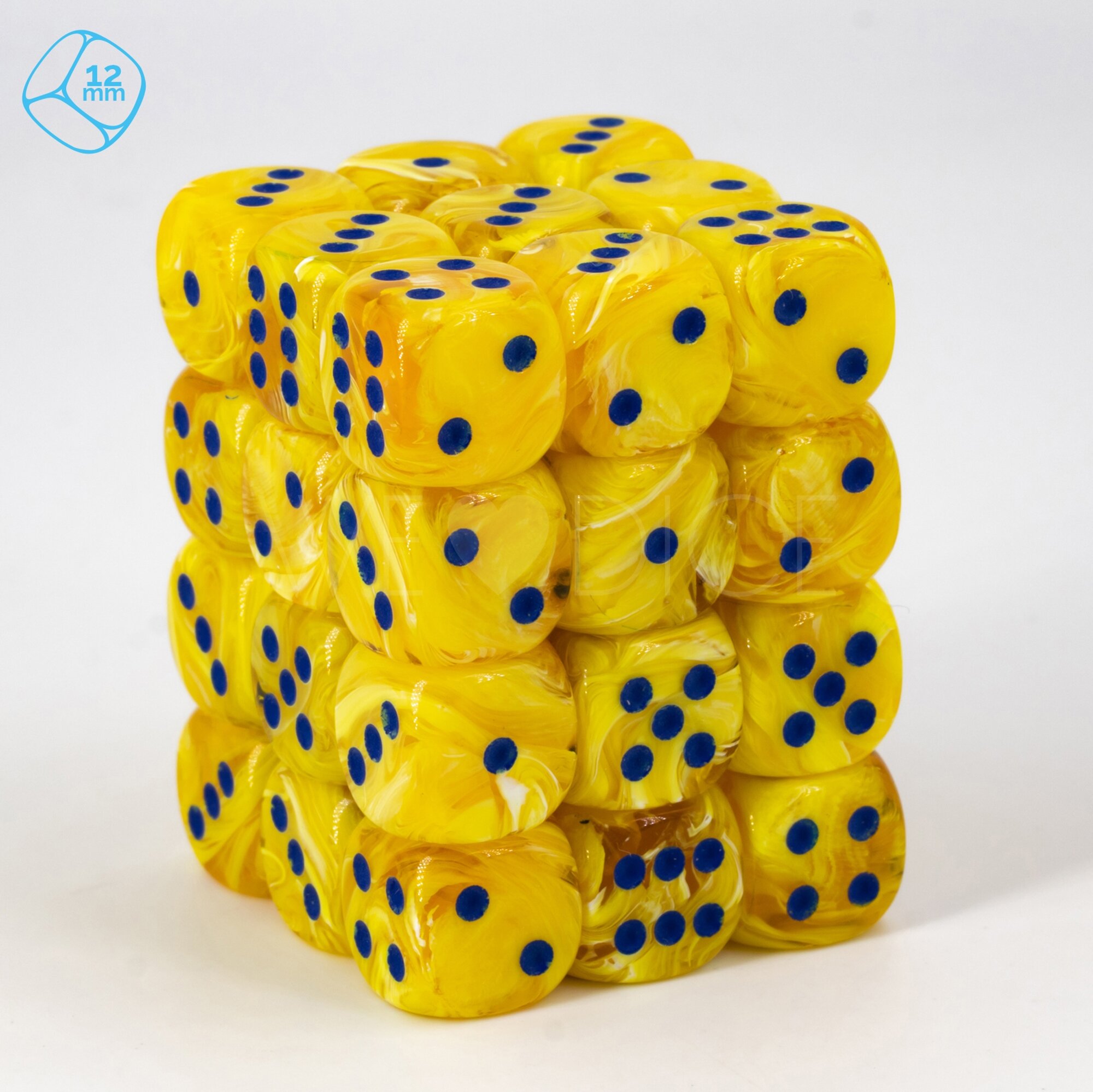 Marmor Maro gelb / dunkelblau 12mm W6 Set (36 Stück)