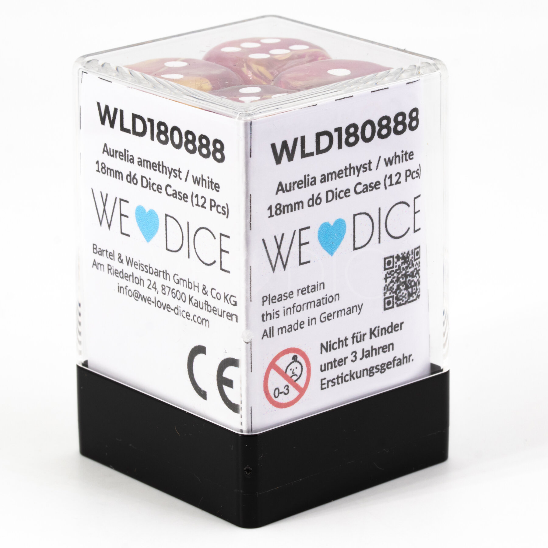 ametist / weiß 18mm W6 Set (12 Stück)