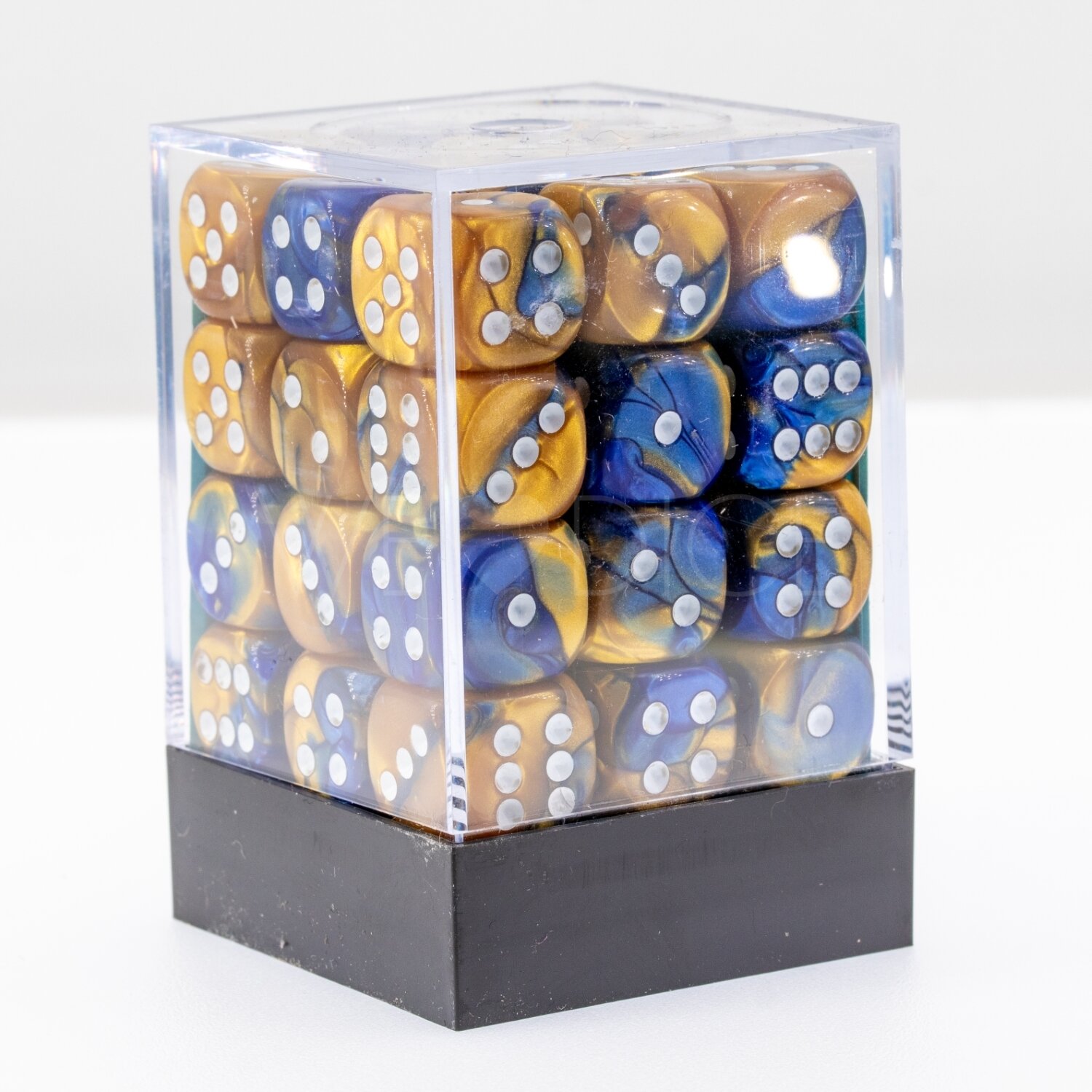 Gemini® Blau-Gold / weiß 12mm W6 Würfel Set (36 Würfel)