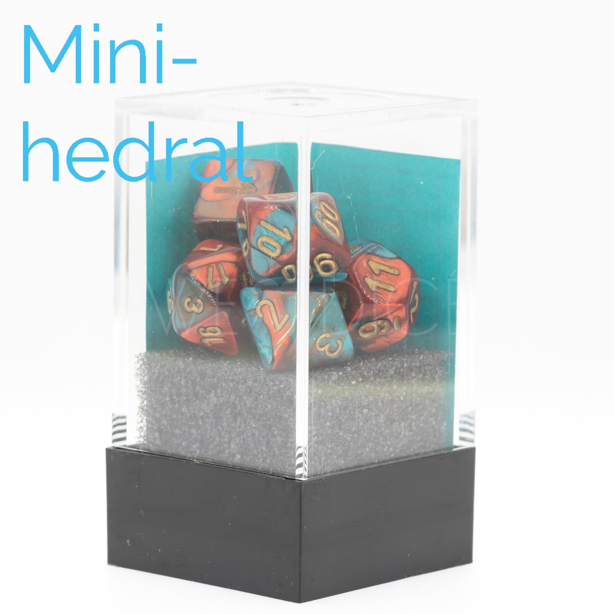 Gemini® Mini-hedral Polyhedral Red-Teal with gold 7-DieSet