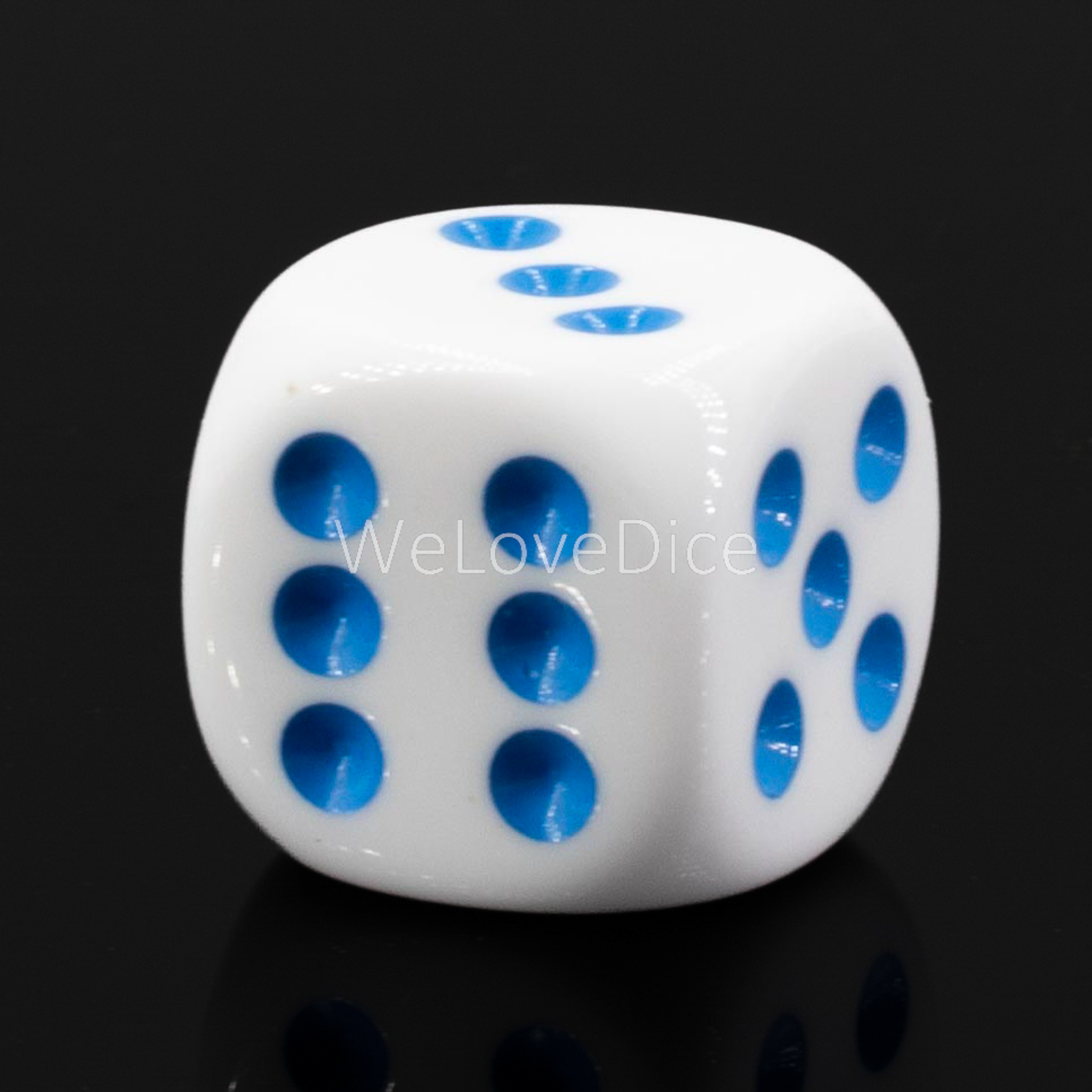 25mm W6 Würfel in weiss / blau