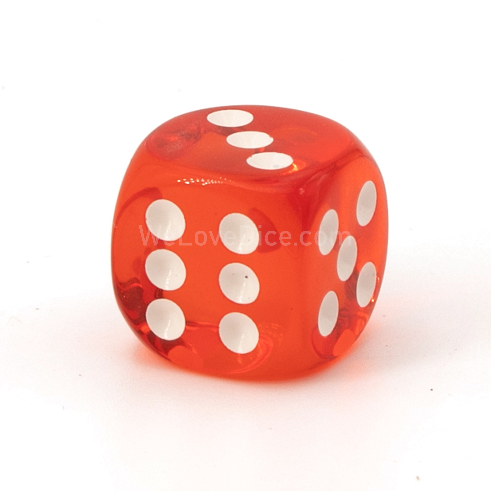 16mm W6 Würfel in orange / weiß