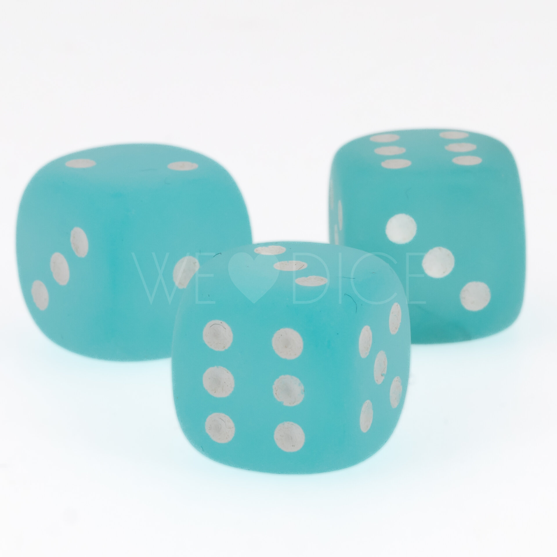 Frosted Teal / white  D6 