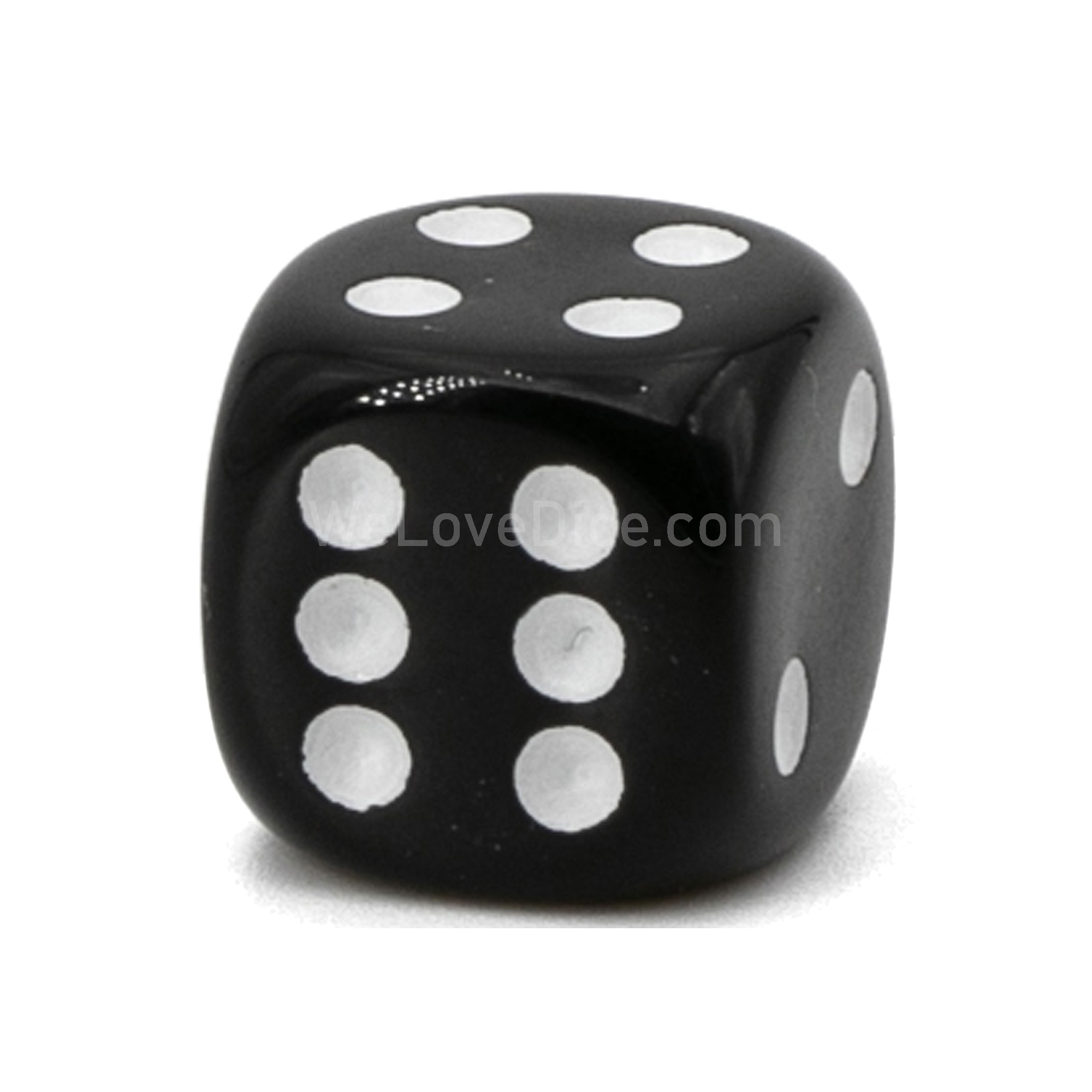 8mm  D6 Dice in black Opaque