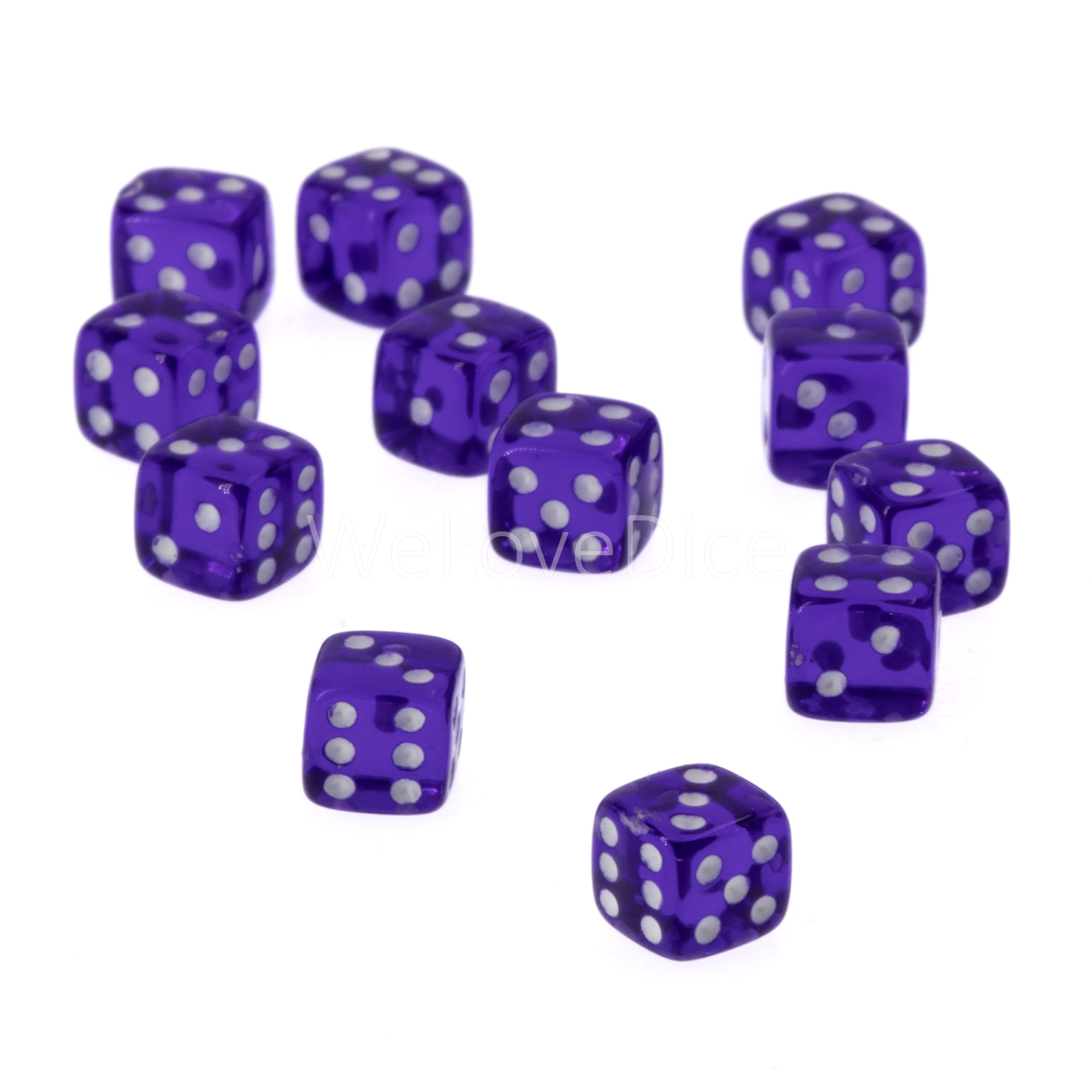 5mm W6 Würfel in lila / weiß
