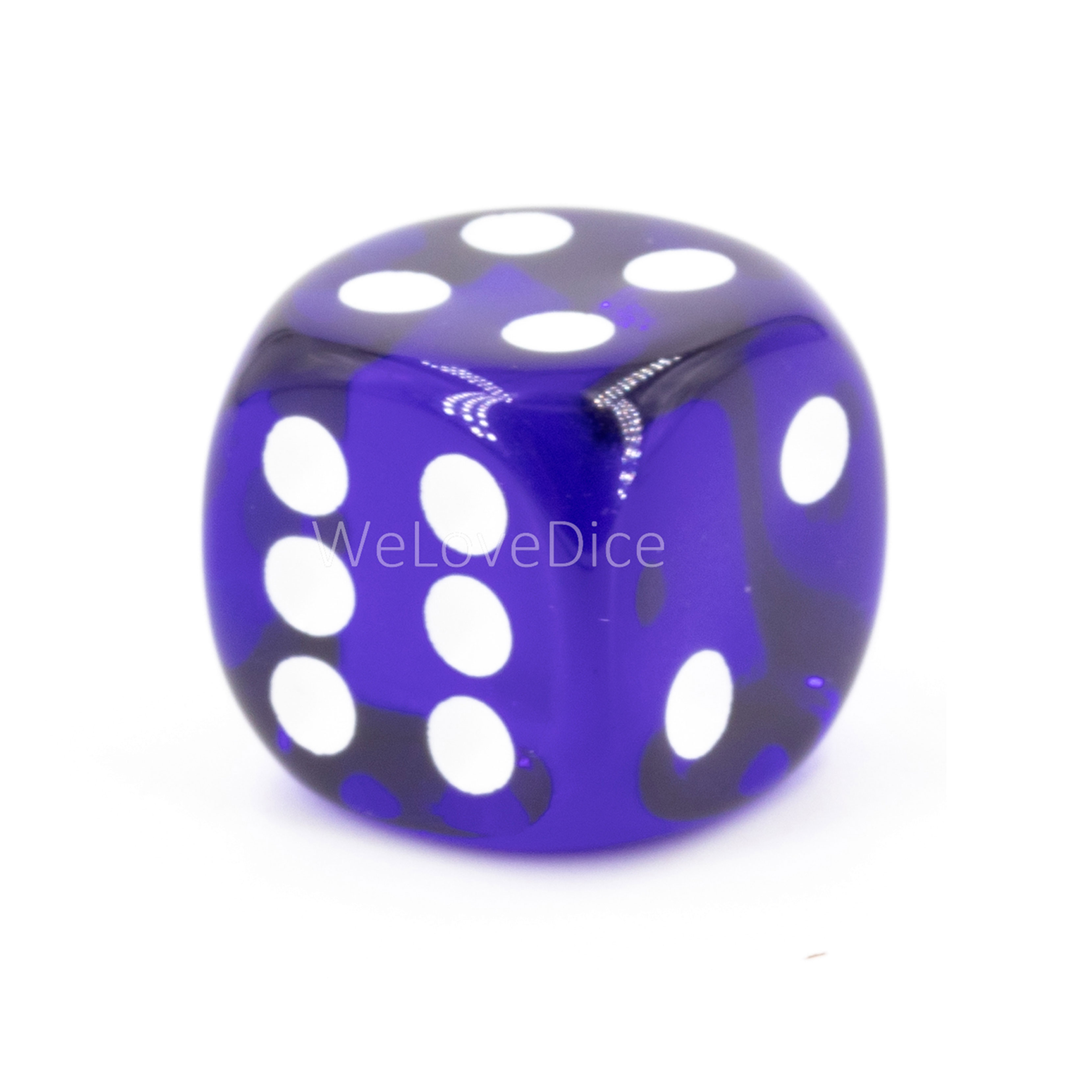8mm  D6 Dice in dark blue / white Translucent