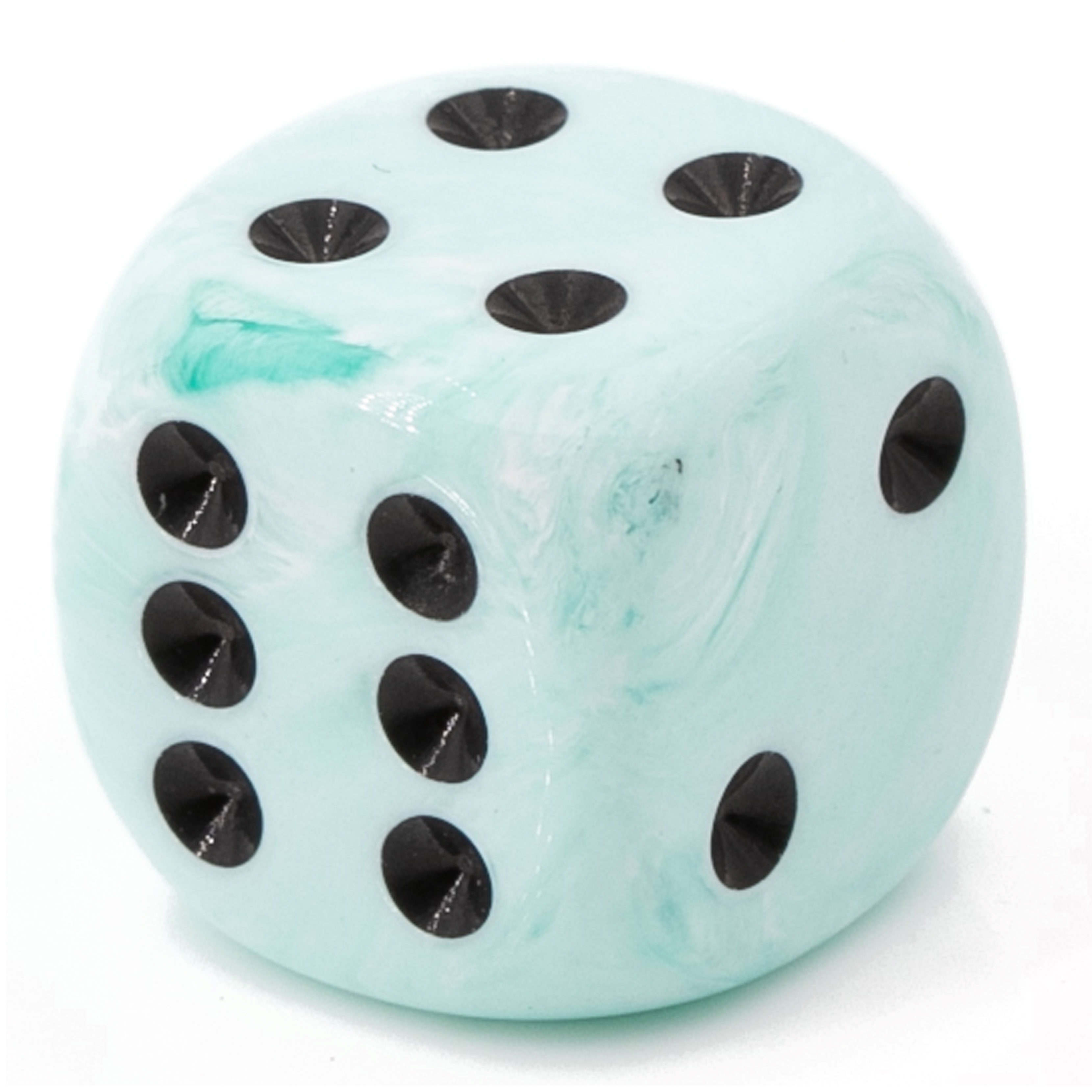 25mm  D6 Dice in ice cream turqoise / black