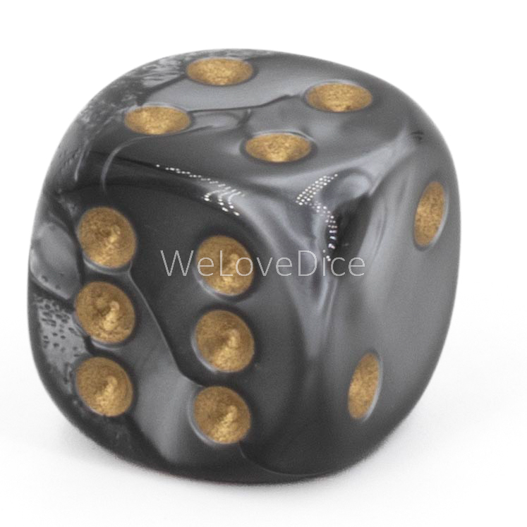 16mm W6 Würfel in silber grau / gold