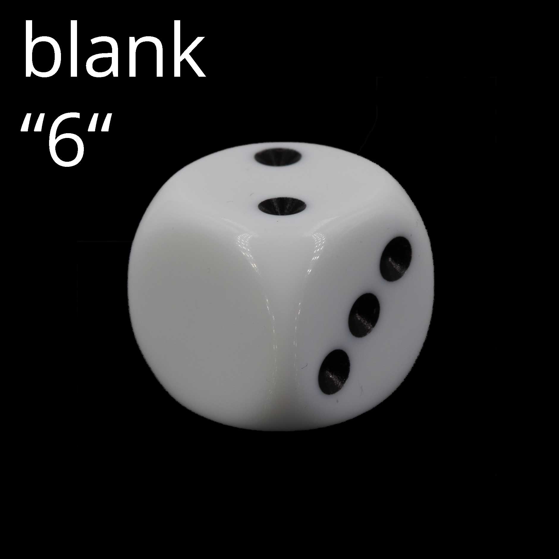 16mm Würfel in weiss / schwarz Satt ohne "6"