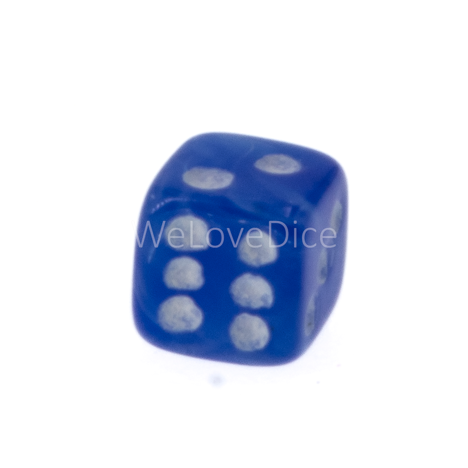 5mm  D6 Dice in blue / white Silk