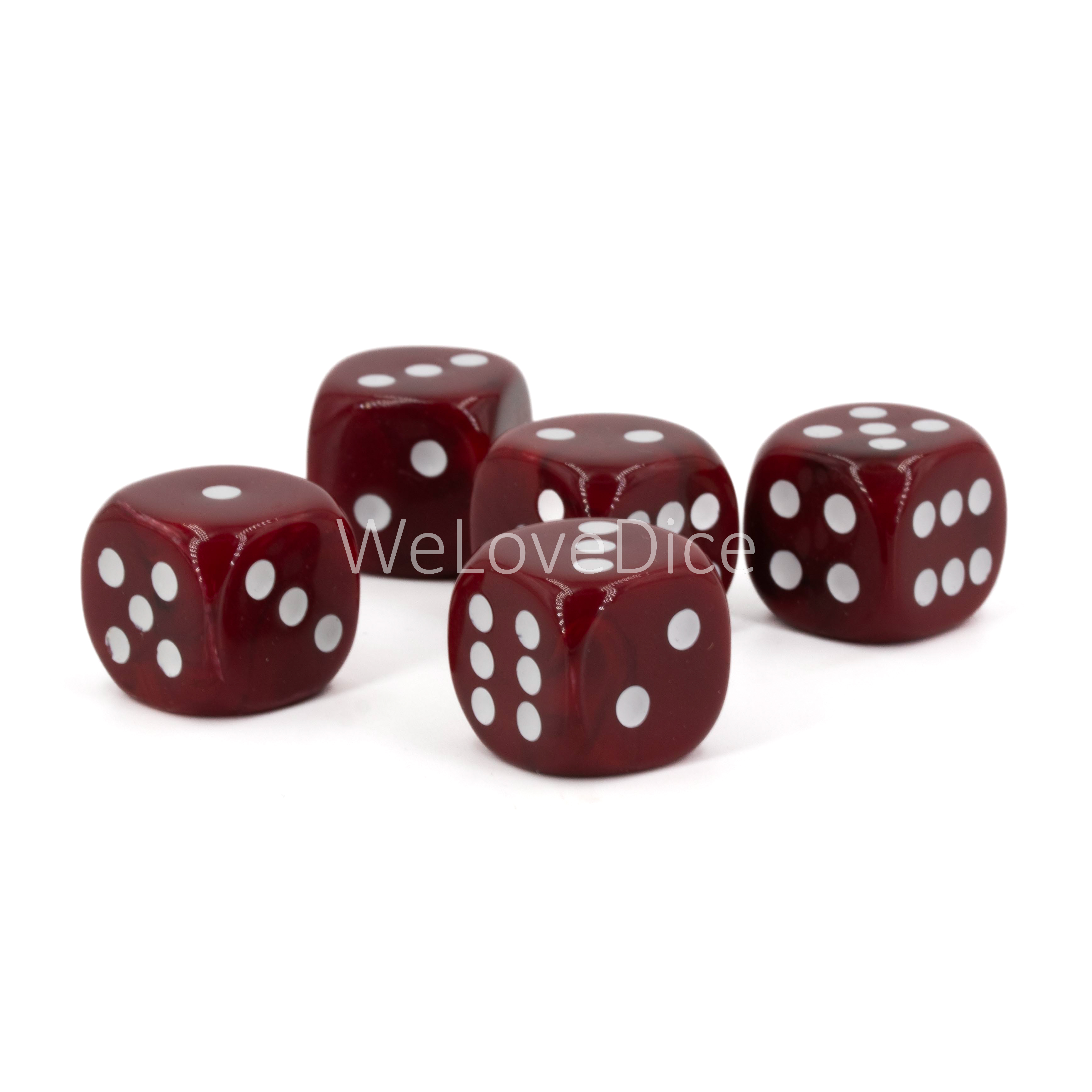 18mm W6 Würfel in Pompeii rot / weiß