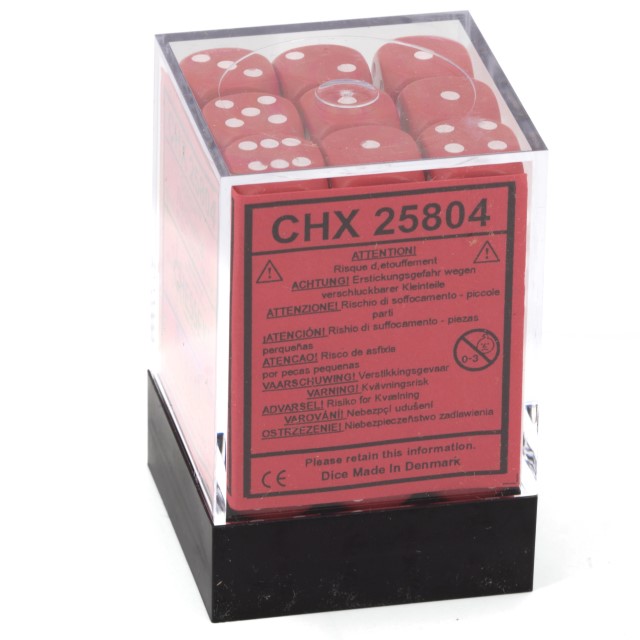 Satt rot / weiß 12mm W6 Würfel Set (36 Würfel)