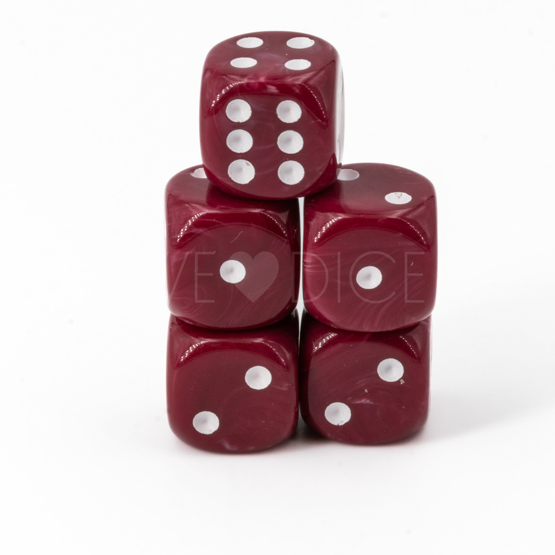 14mm W6 Würfel in braun / weiss