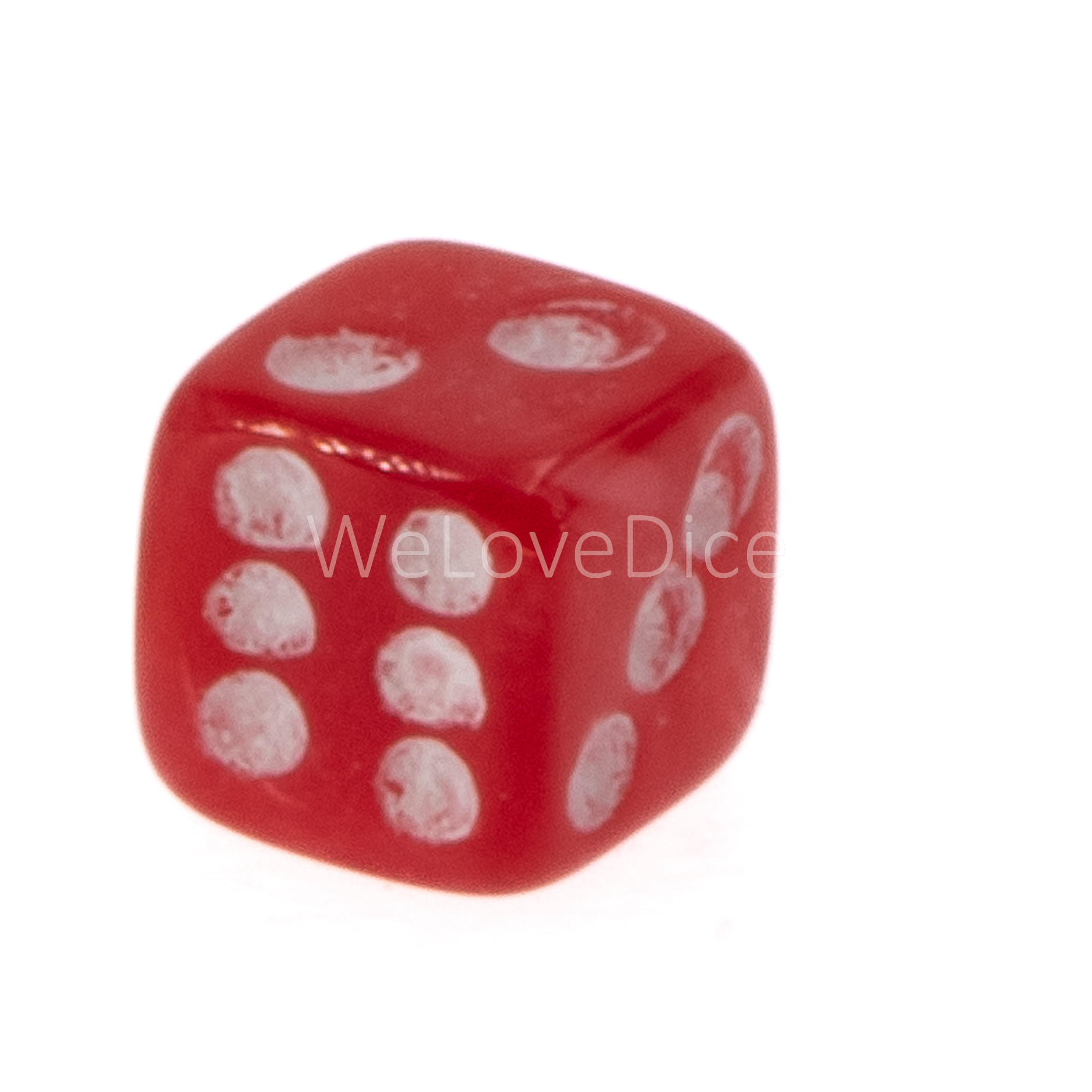 5mm  D6 Dice in mars red / white Marbled