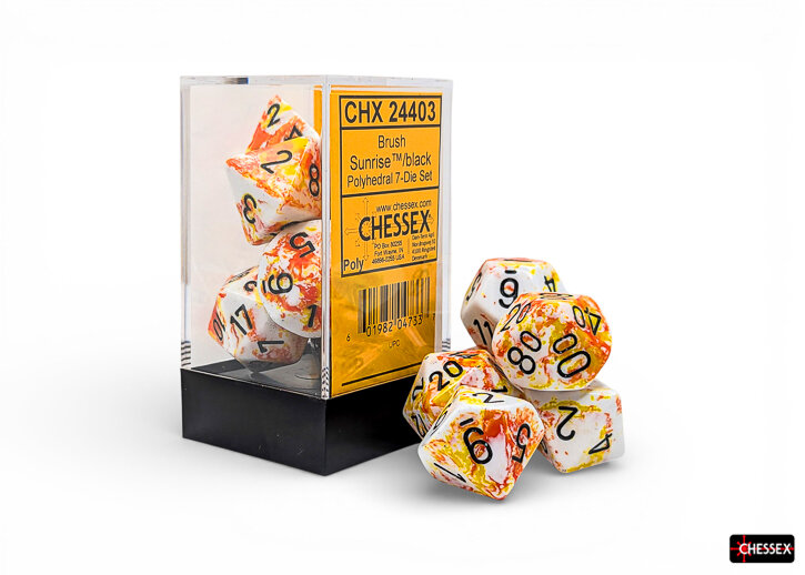 Brush™ Polyhedral Deep Forest™ / gold 7-Würfel Set