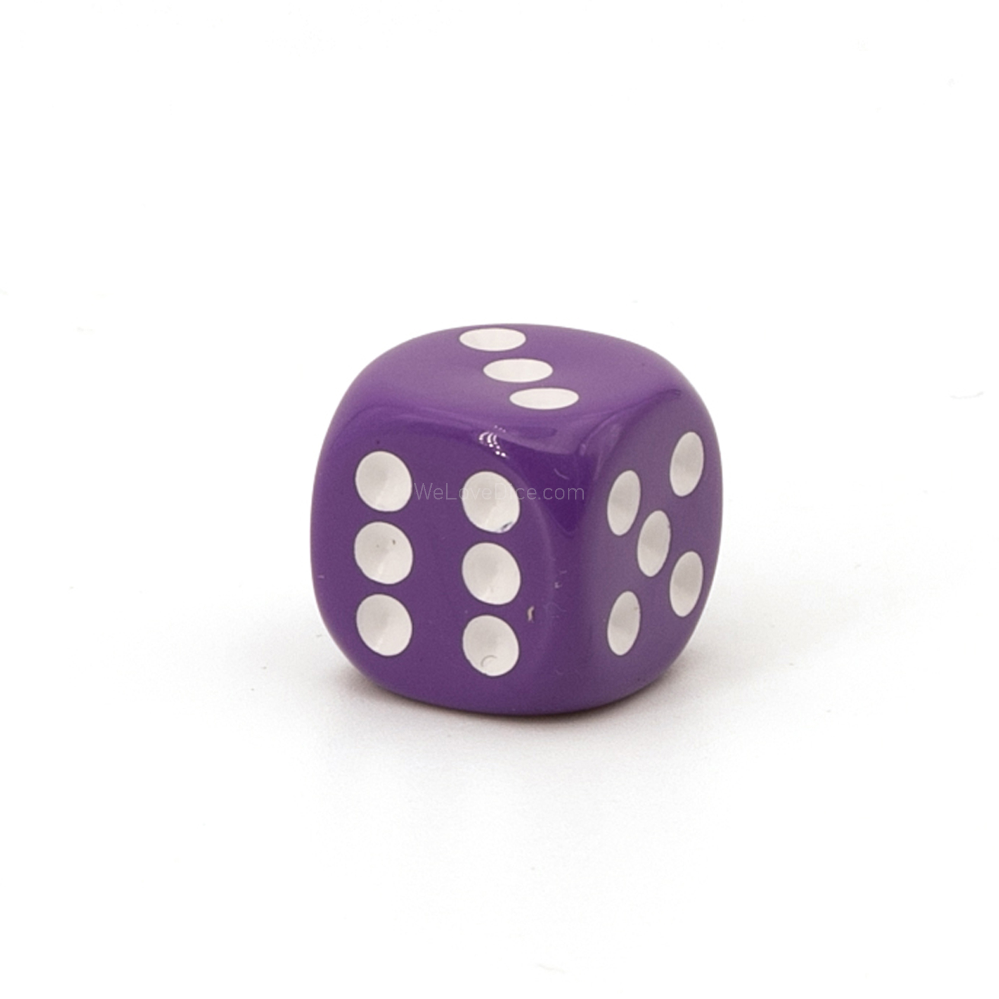12mm  D6 Dice in purple / white Opaque