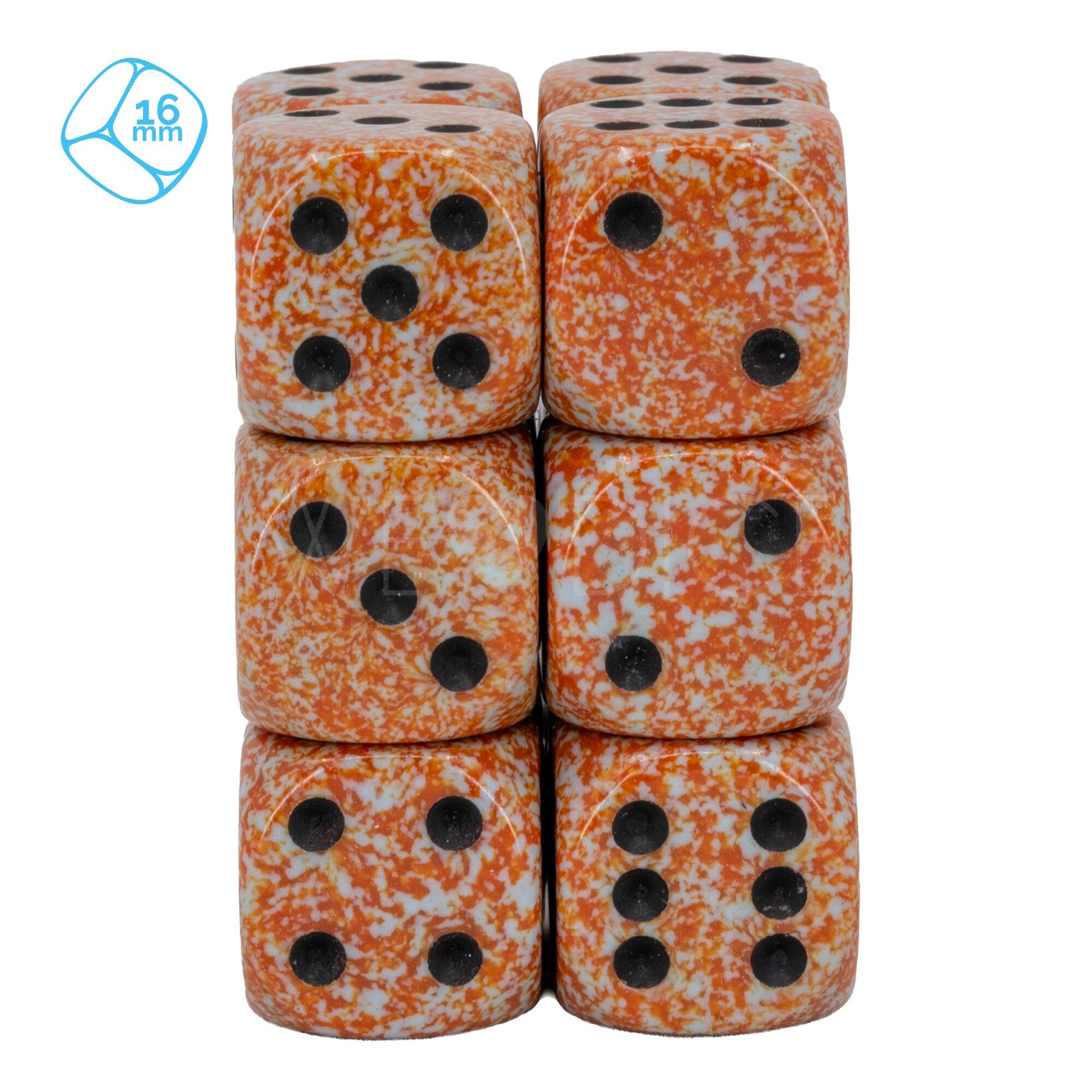 Speckled® Rust / black 16mm W6 Würfel Set (12 Würfel)