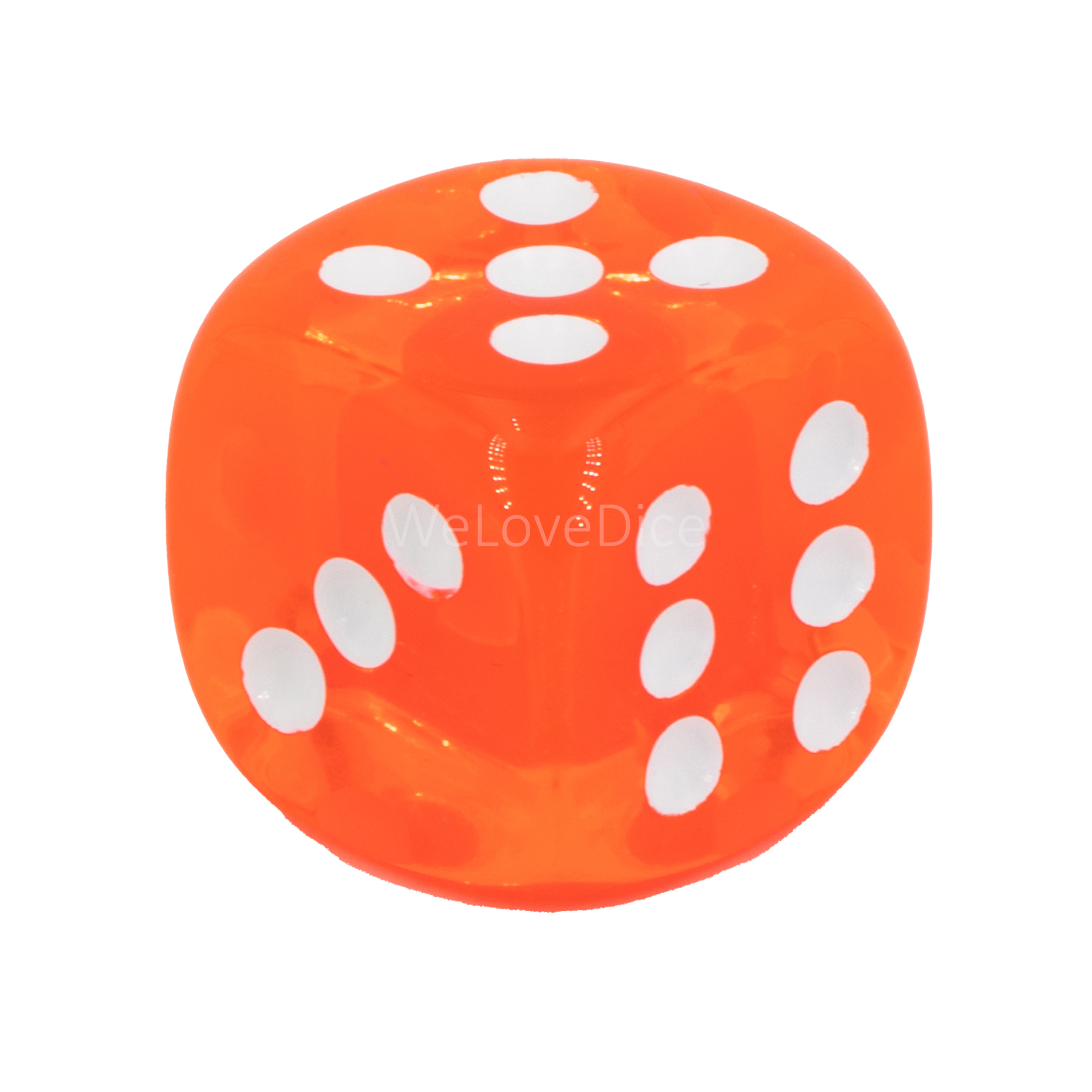 20mm  D6 Dice in neon pink / white Translucent