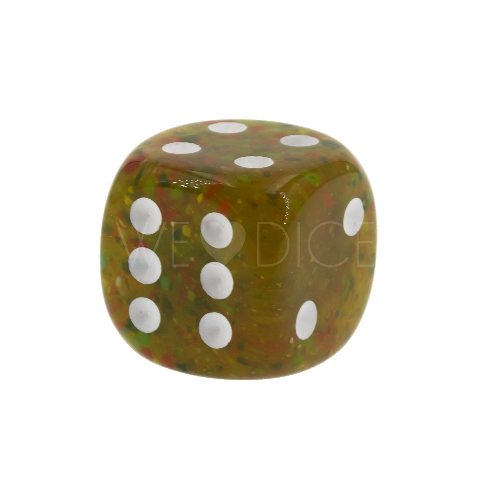 16mm W6 Würfel in Olive grün / weiss