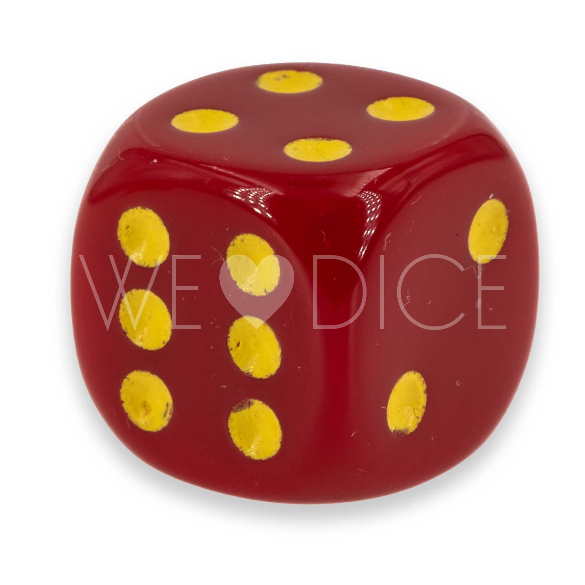 16mm  D6 Dice in red / yellow Opaque