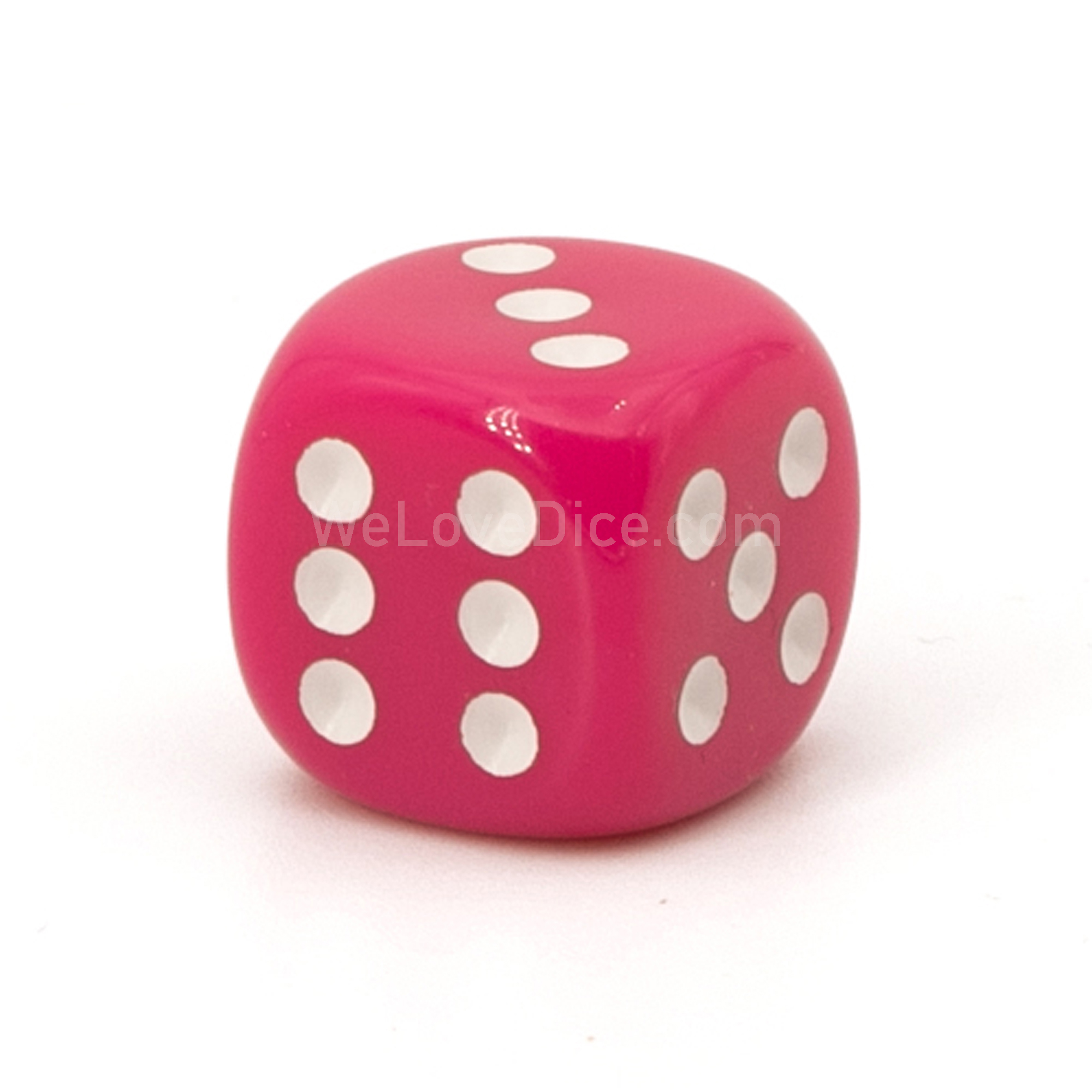 16mm W6 Würfel in rosa / weiß