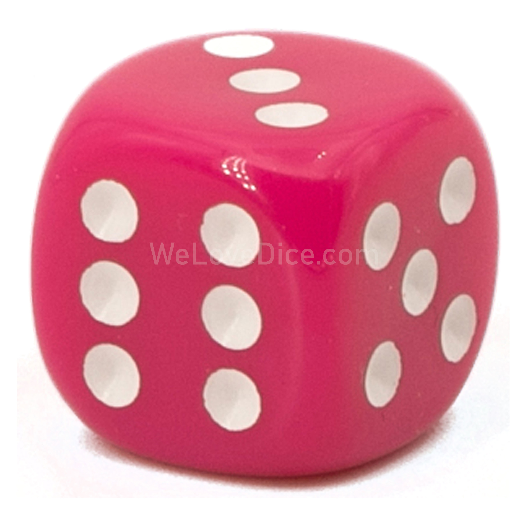 25mm W6 Würfel in rosa / weiß