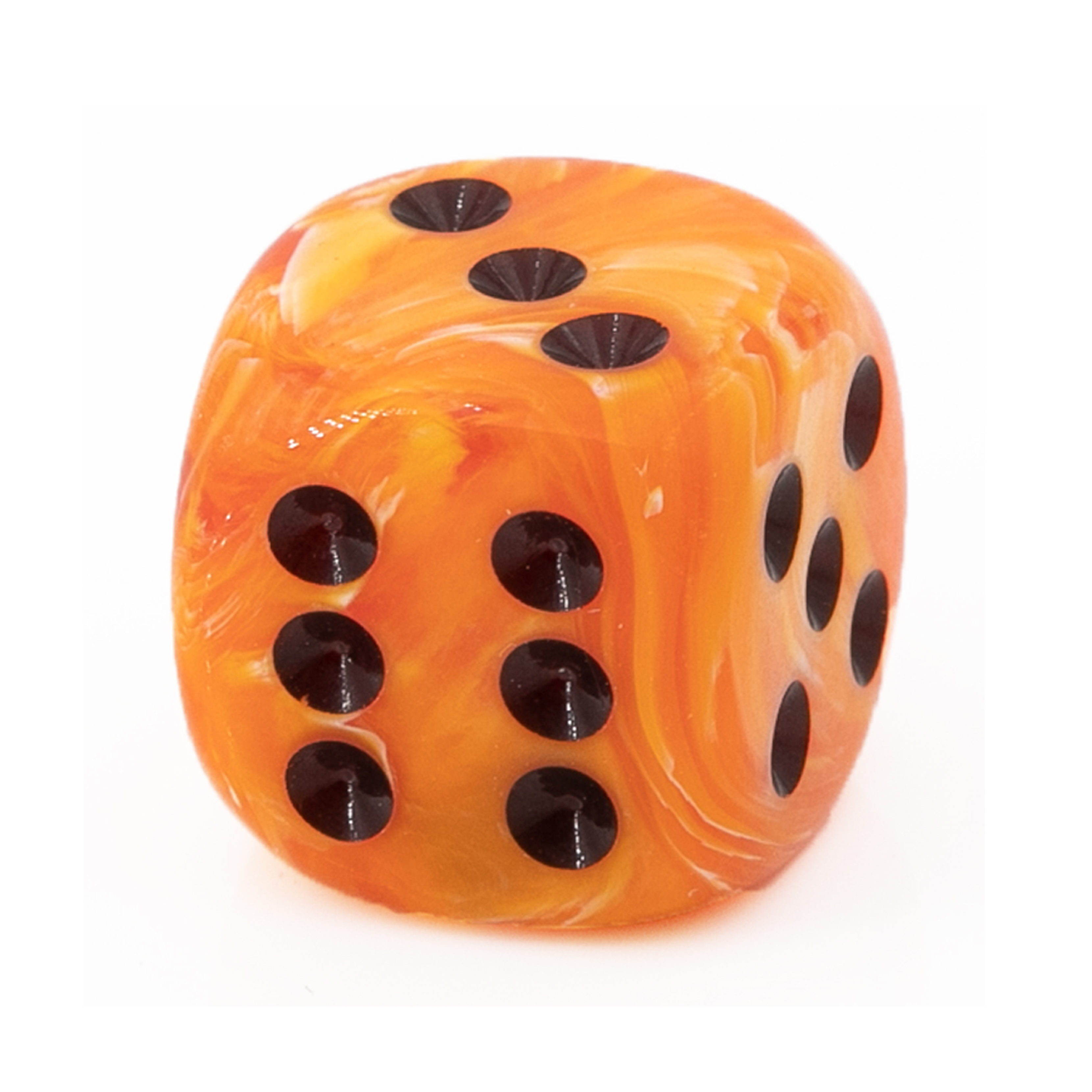 20mm W6 Würfel in kürbis orange / schwarz